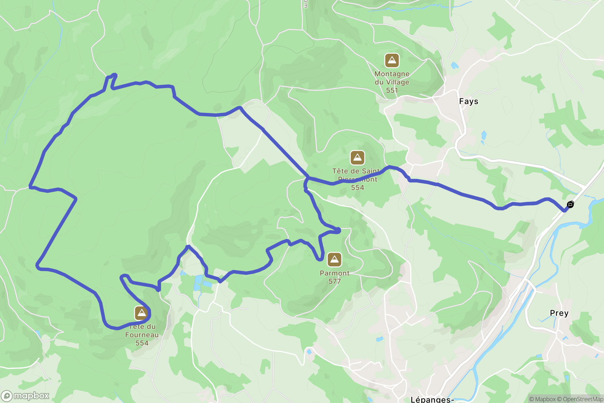 Laval-sur-Vologne : carte du parcours de randonnée - France