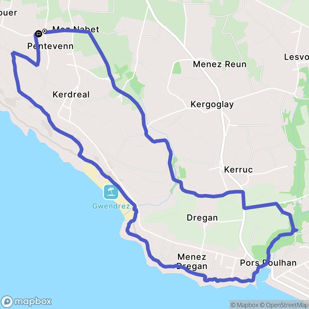 Plouhinec : carte du parcours de randonnée - France
