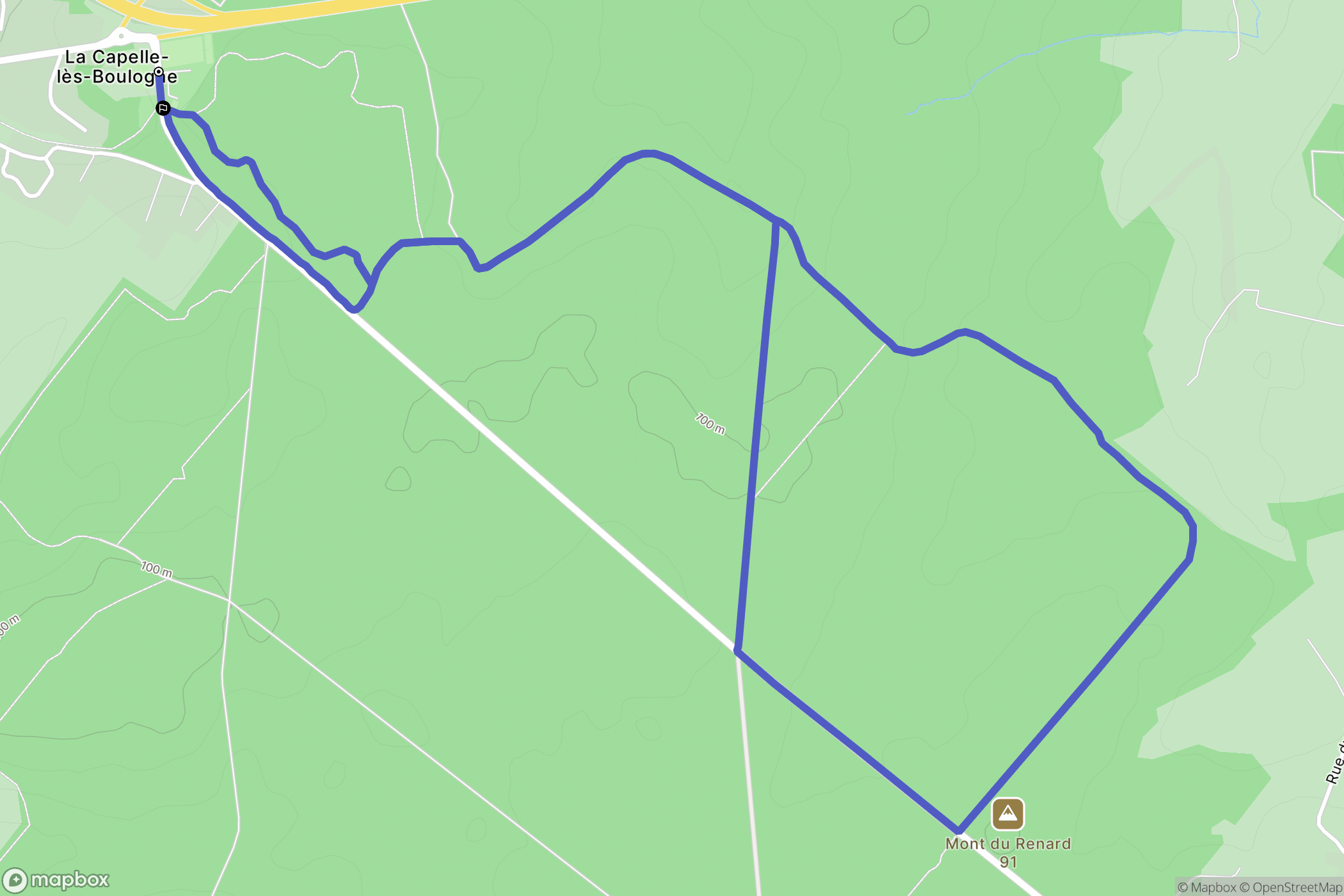 La Capelle-lès-Boulogne : carte du parcours de randonnée - France