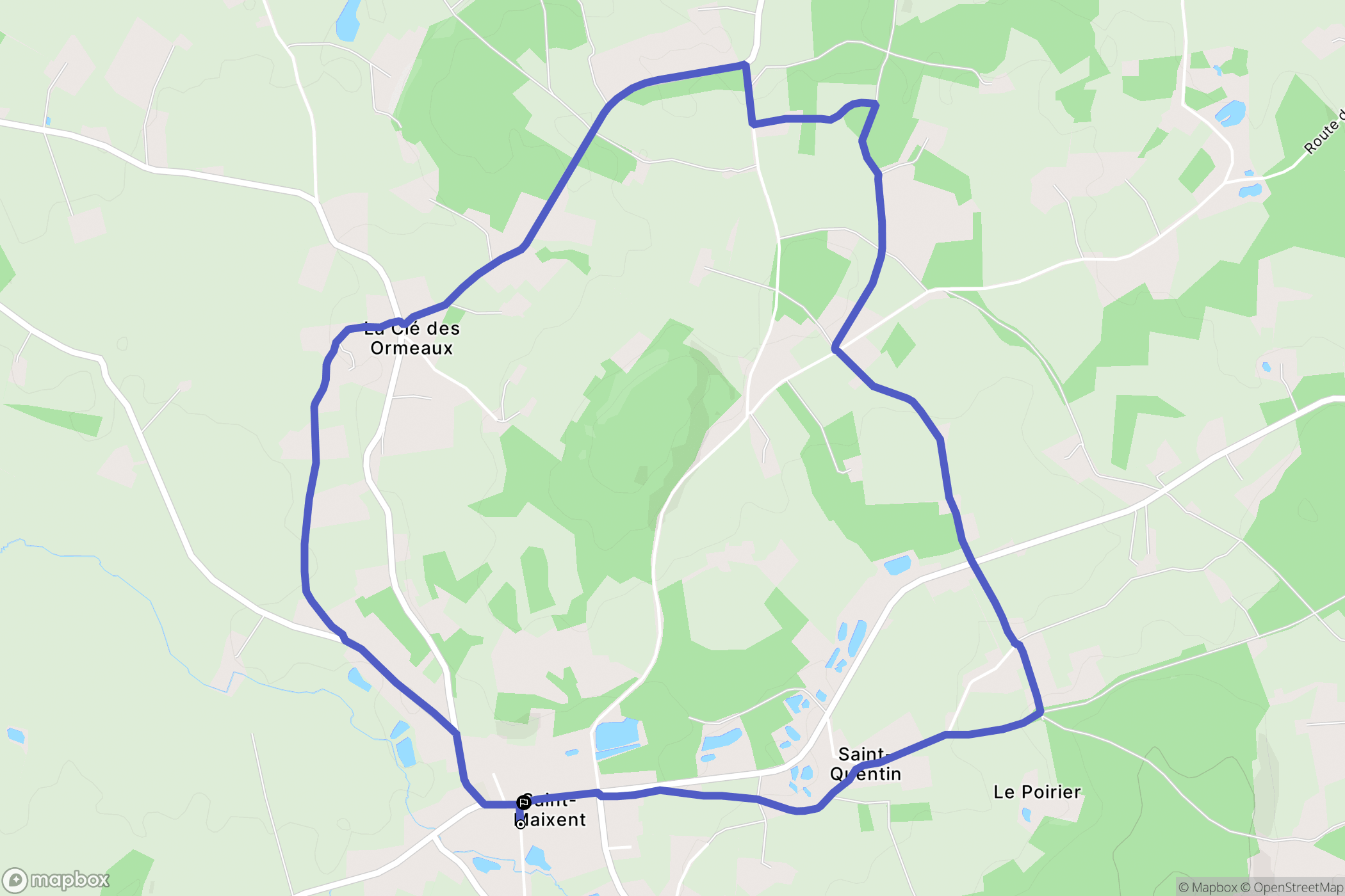 Saint-Maixent : carte du parcours de randonnée - France