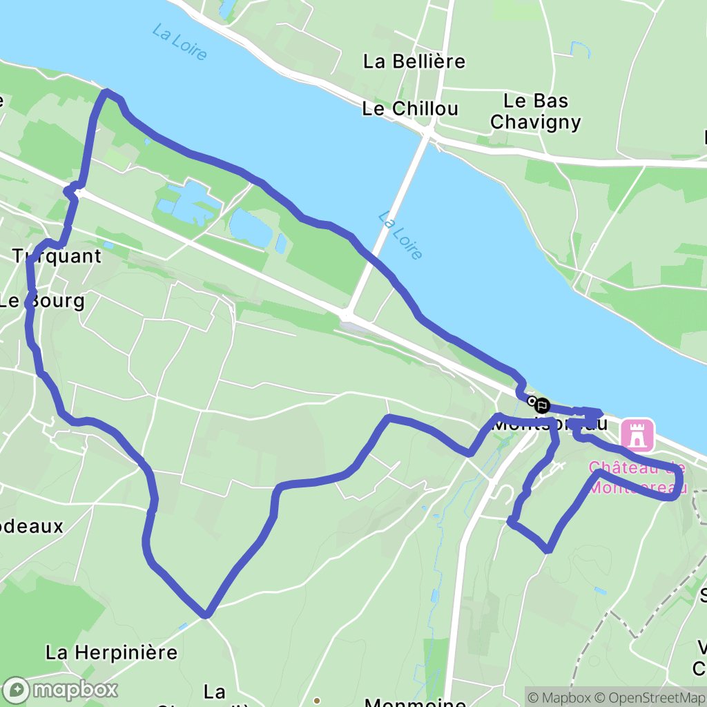 Montsoreau : carte du parcours de randonnée - France
