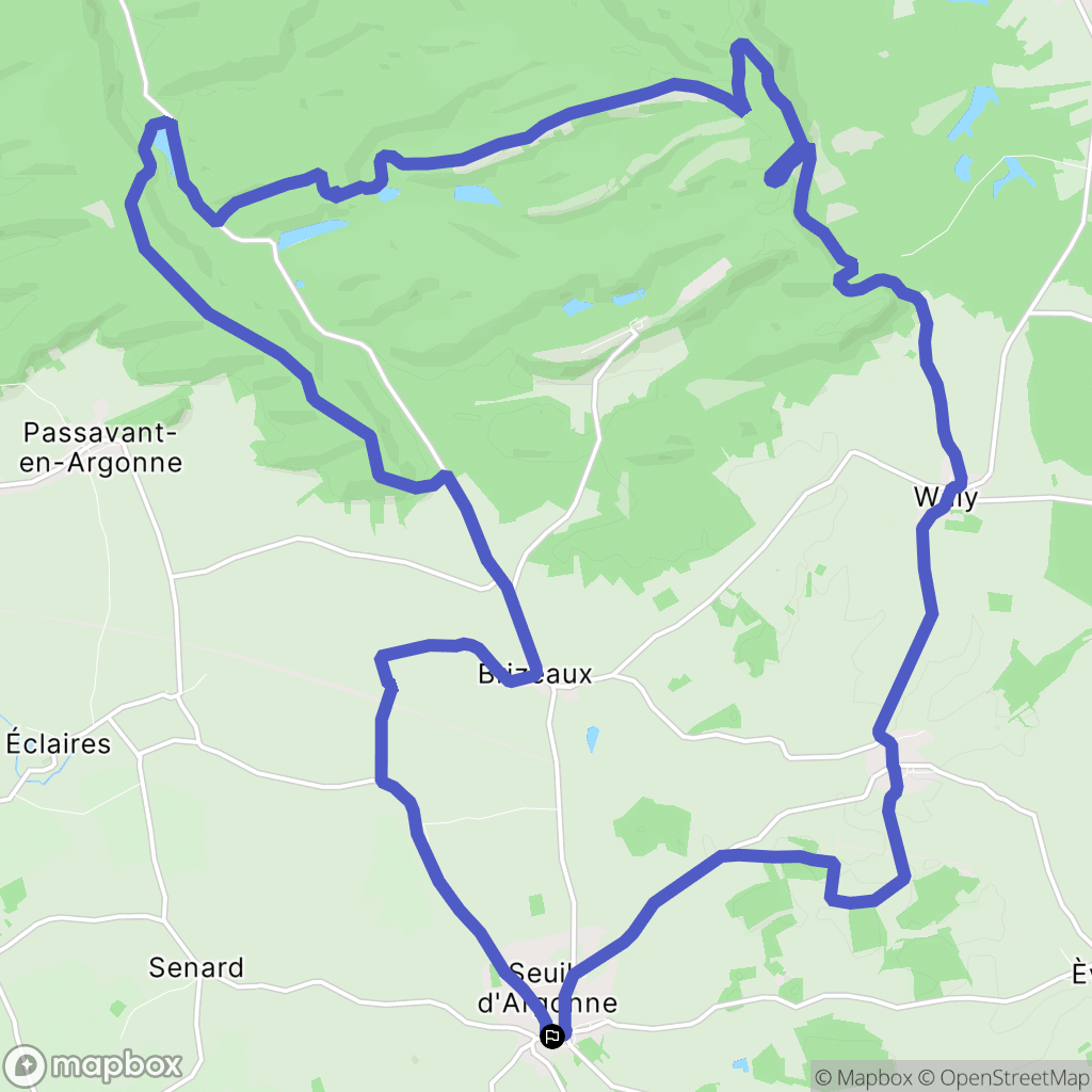 Seuil-d'Argonne : carte du parcours de randonnée - France