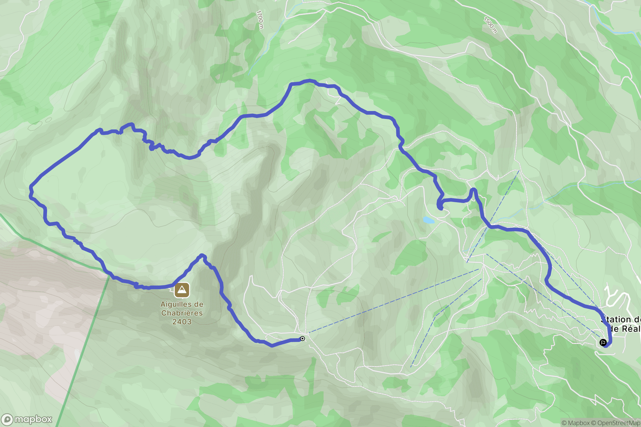 Réallon : carte du parcours de randonnée - France