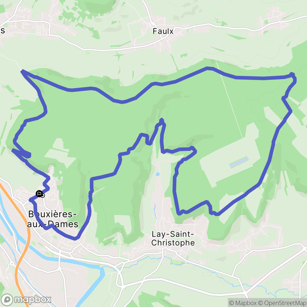 Bouxières-aux-Dames : carte du parcours de randonnée - France