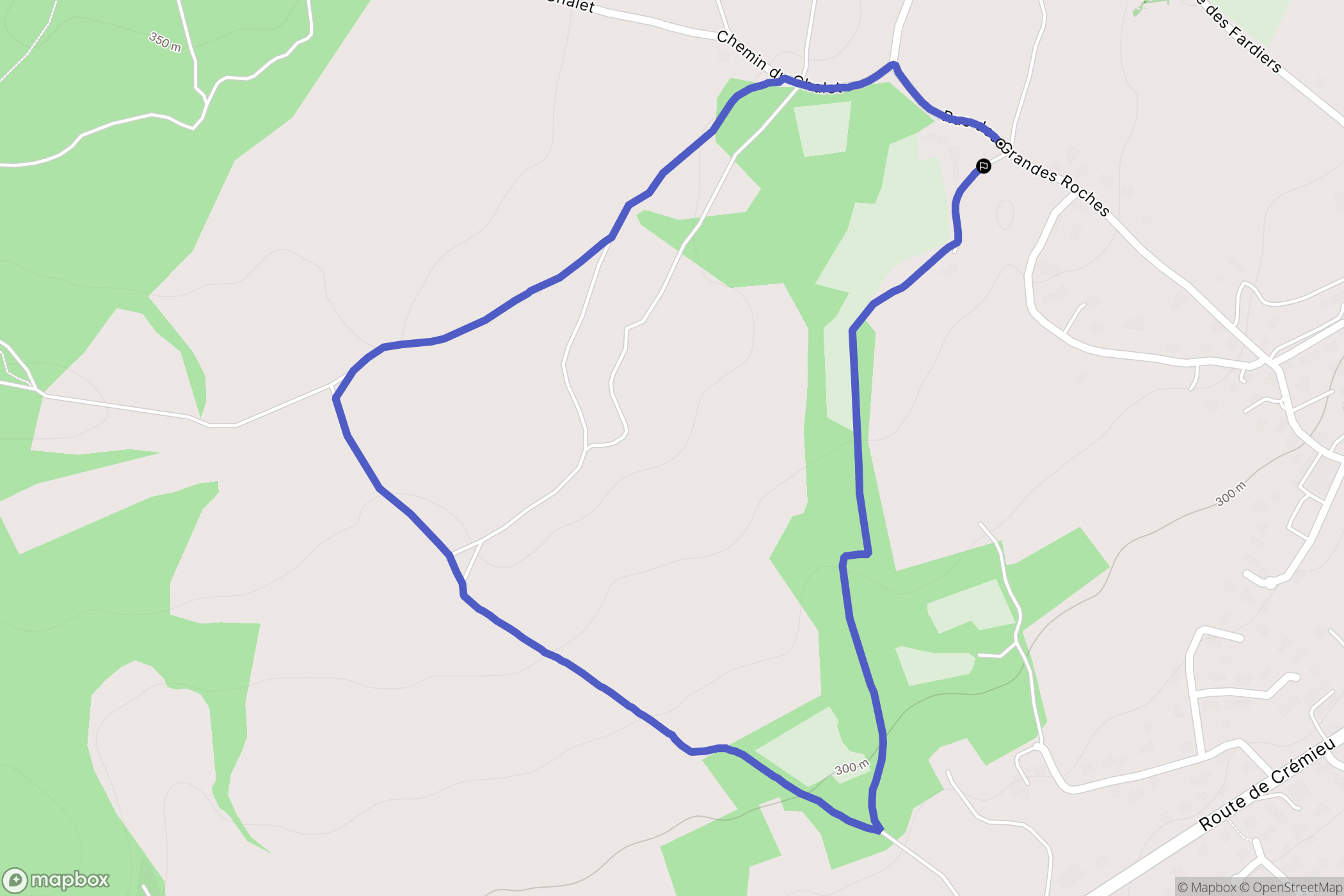 Trept : carte du parcours de randonnée - France