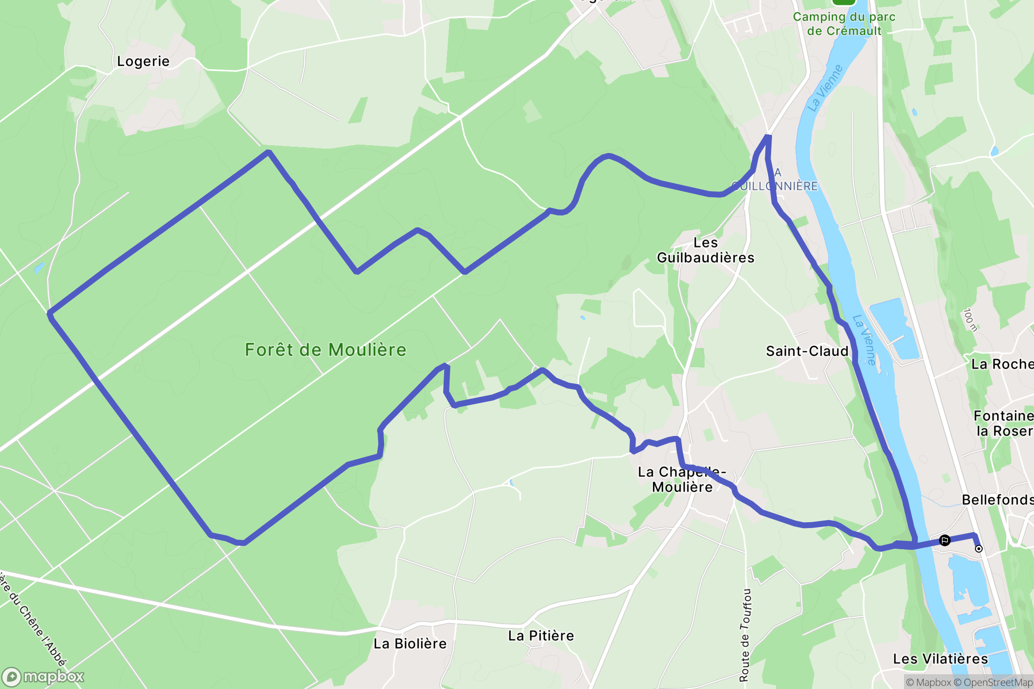 Bellefonds : carte du parcours de randonnée - France
