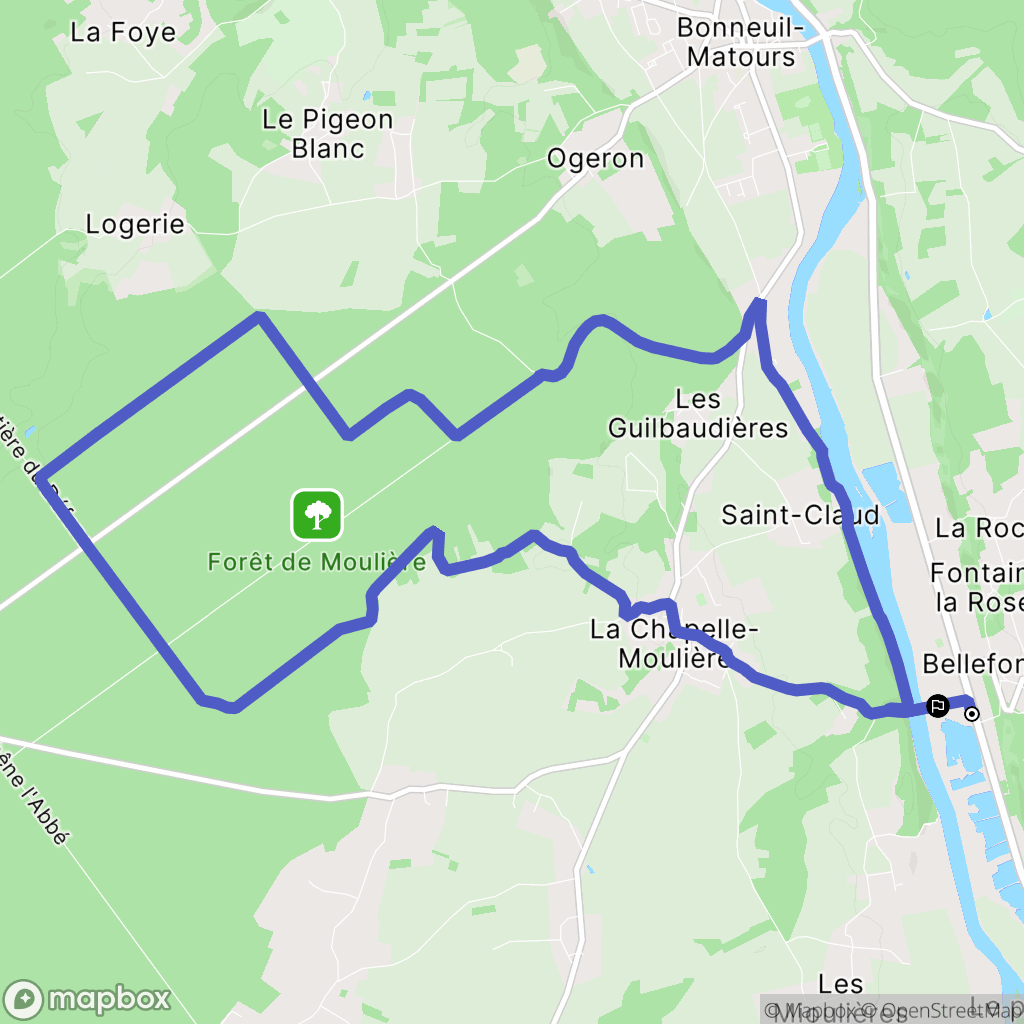 Bellefonds : carte du parcours de randonnée - France