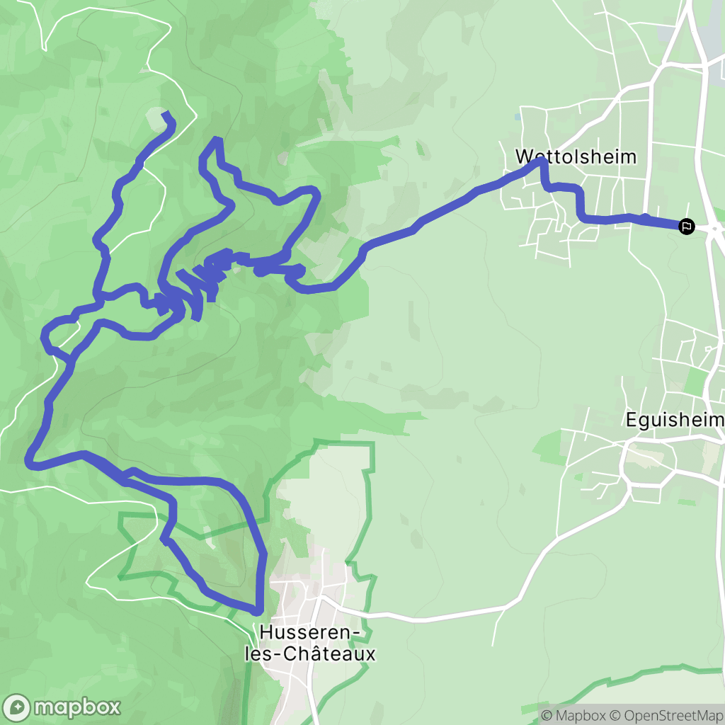 Wettolsheim : carte du parcours de randonnée - France