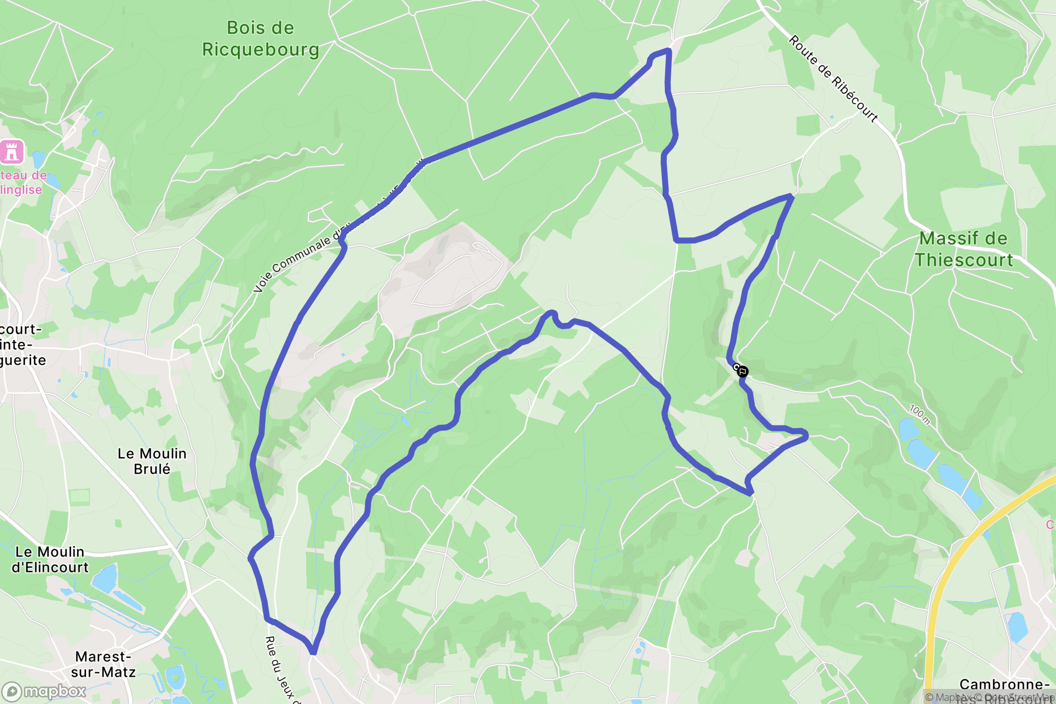 Machemont : carte du parcours de randonnée - France