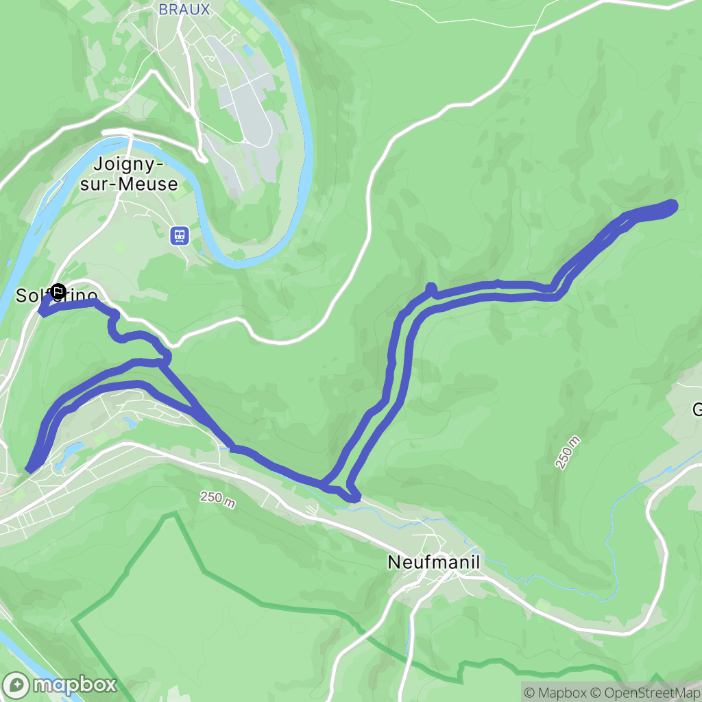 Joigny-sur-Meuse : carte du parcours de randonnée - France