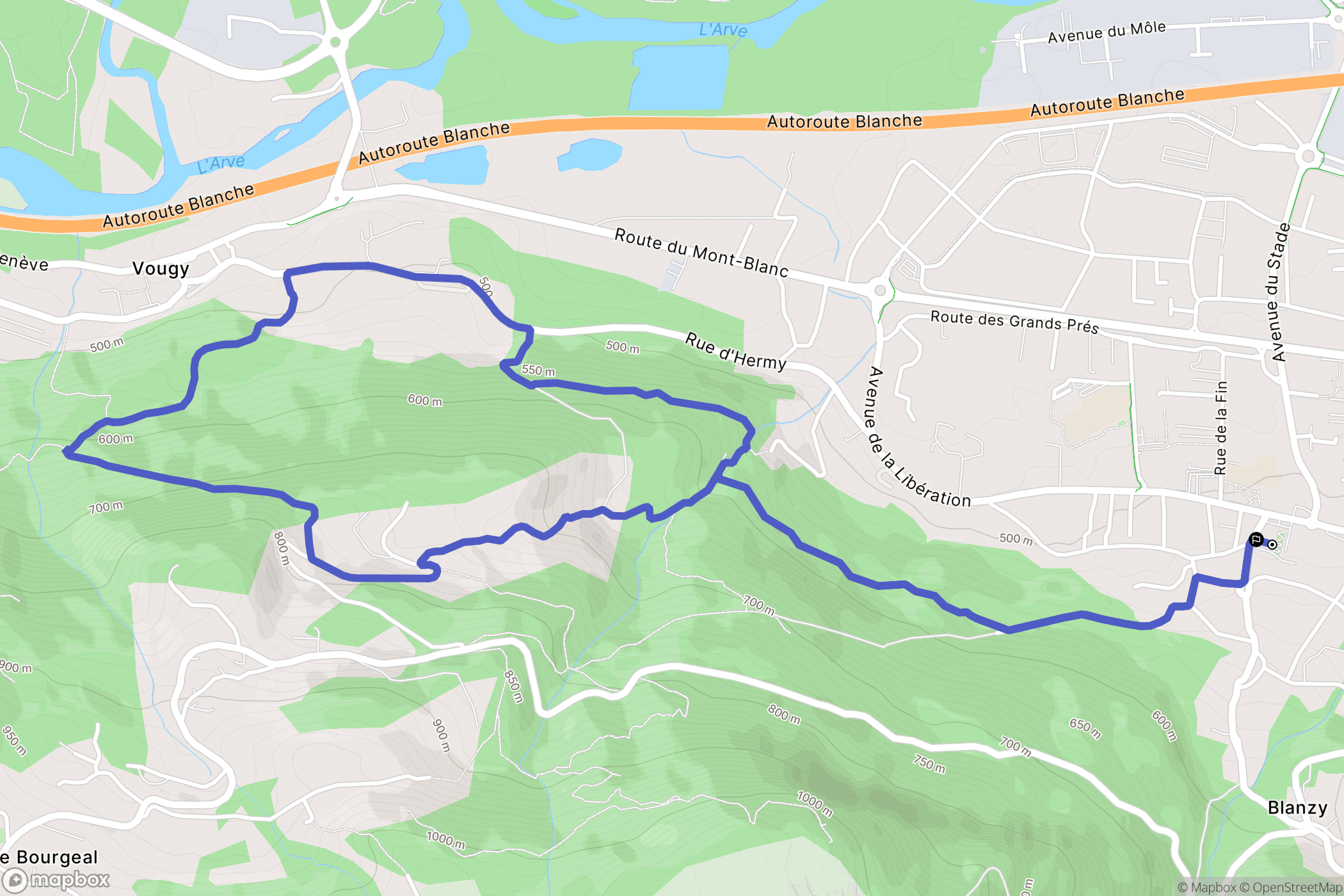 Marnaz : carte du parcours de randonnée - France