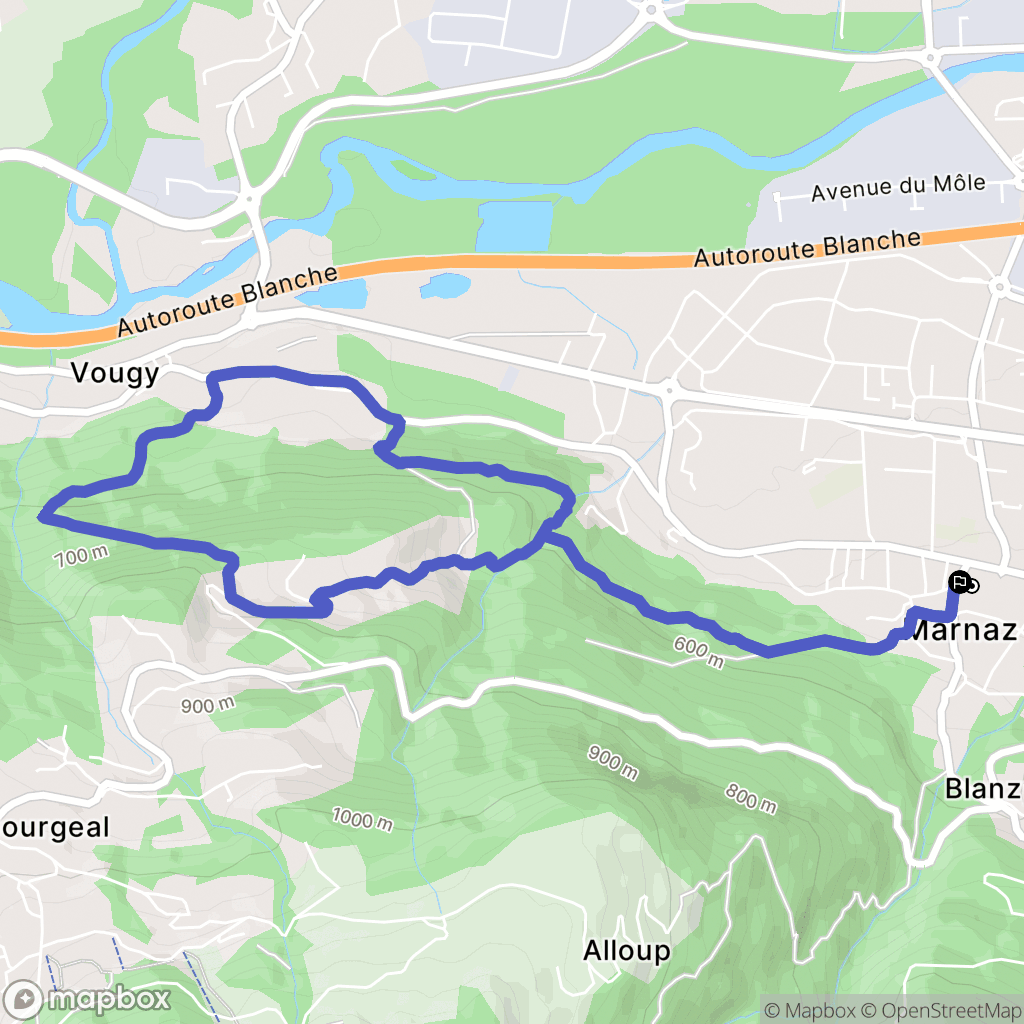Marnaz : carte du parcours de randonnée - France