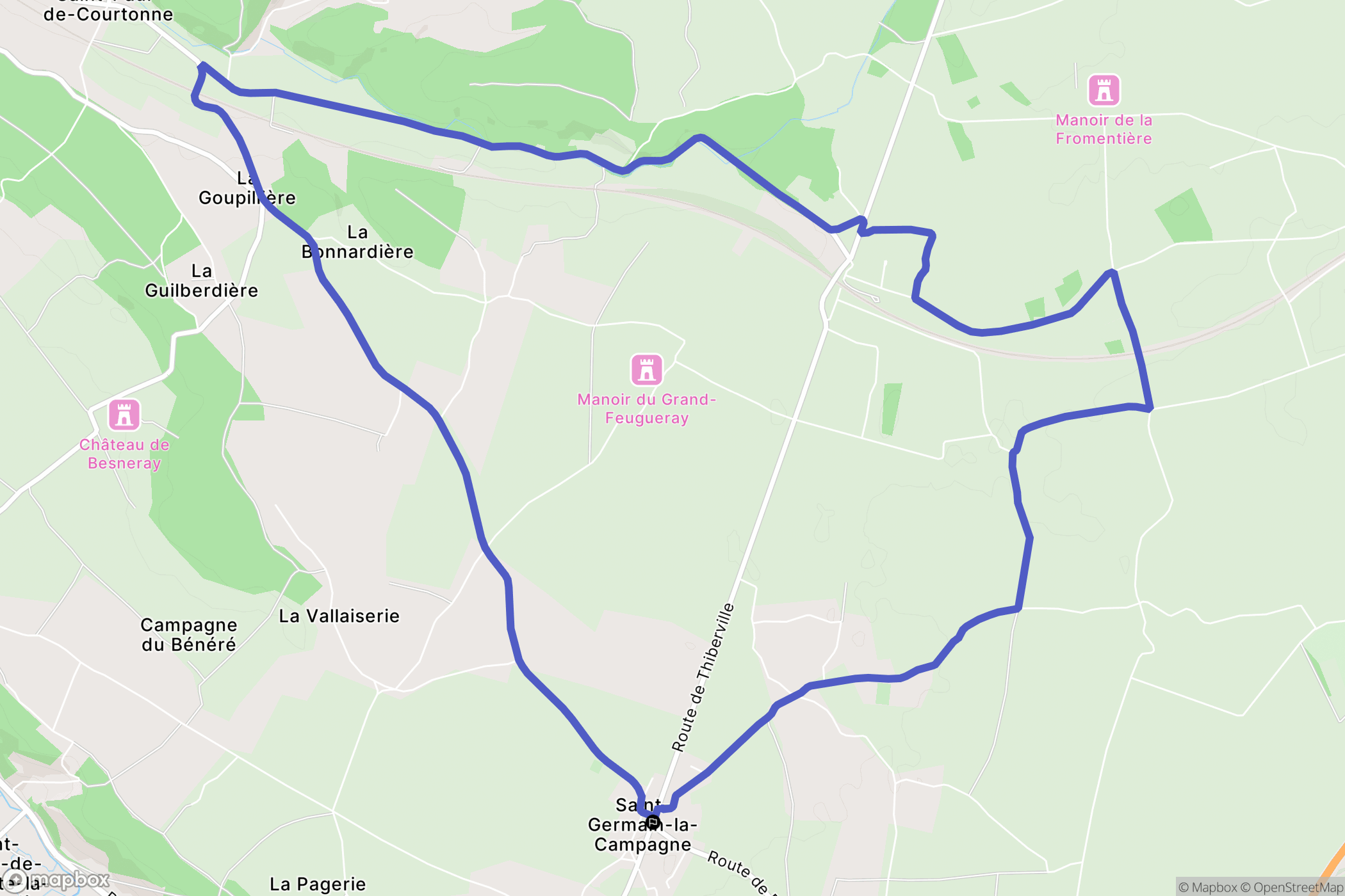 Saint-Germain-la-Campagne : carte du parcours de randonnée - France