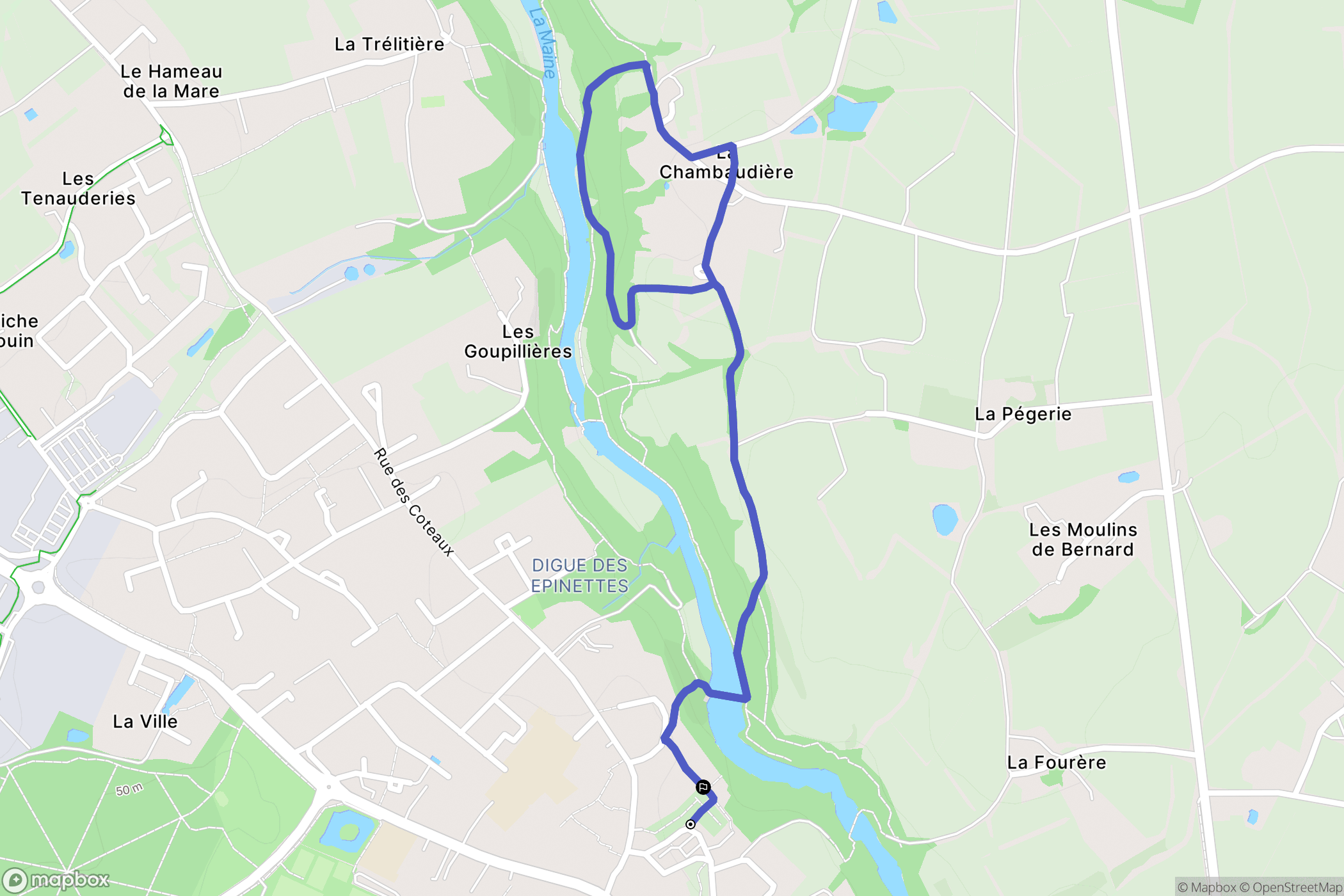 Aigrefeuille-sur-Maine : carte du parcours de randonnée - France