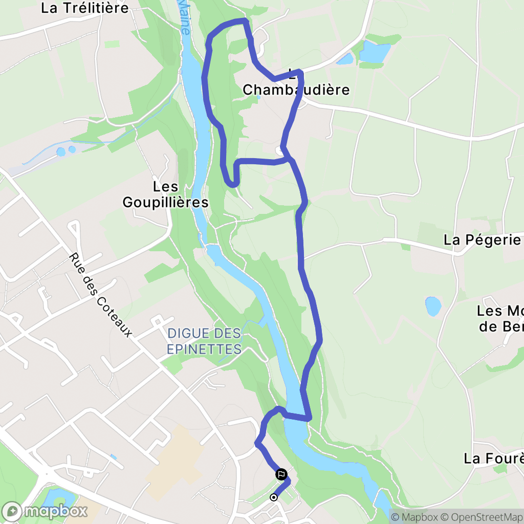 Aigrefeuille-sur-Maine : carte du parcours de randonnée - France