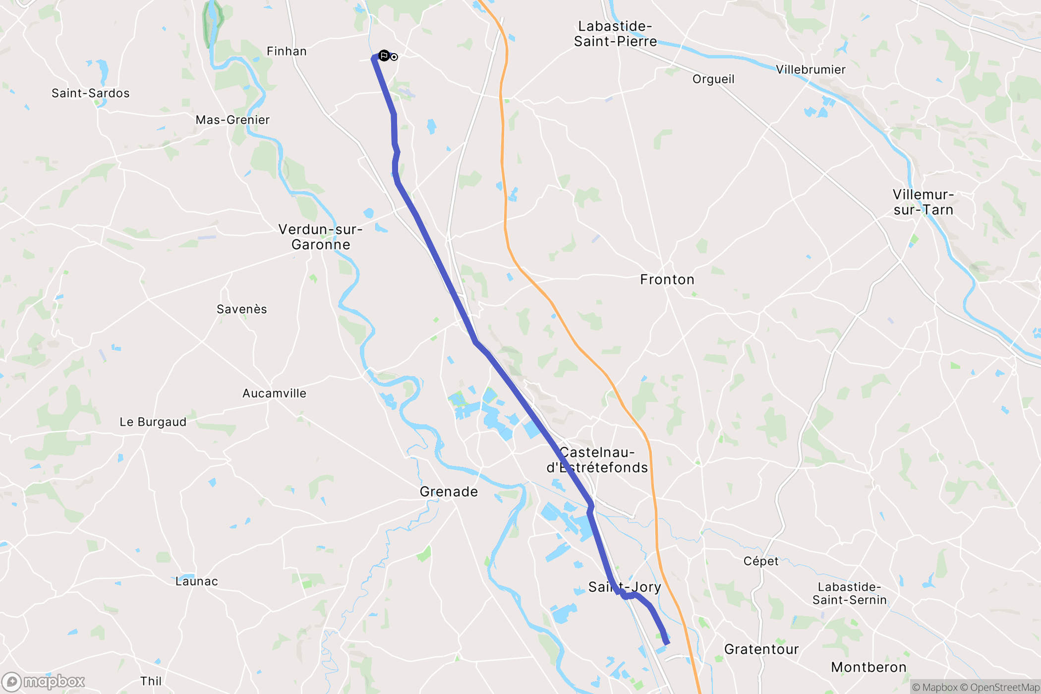 Montbartier : carte du parcours de randonnée - France