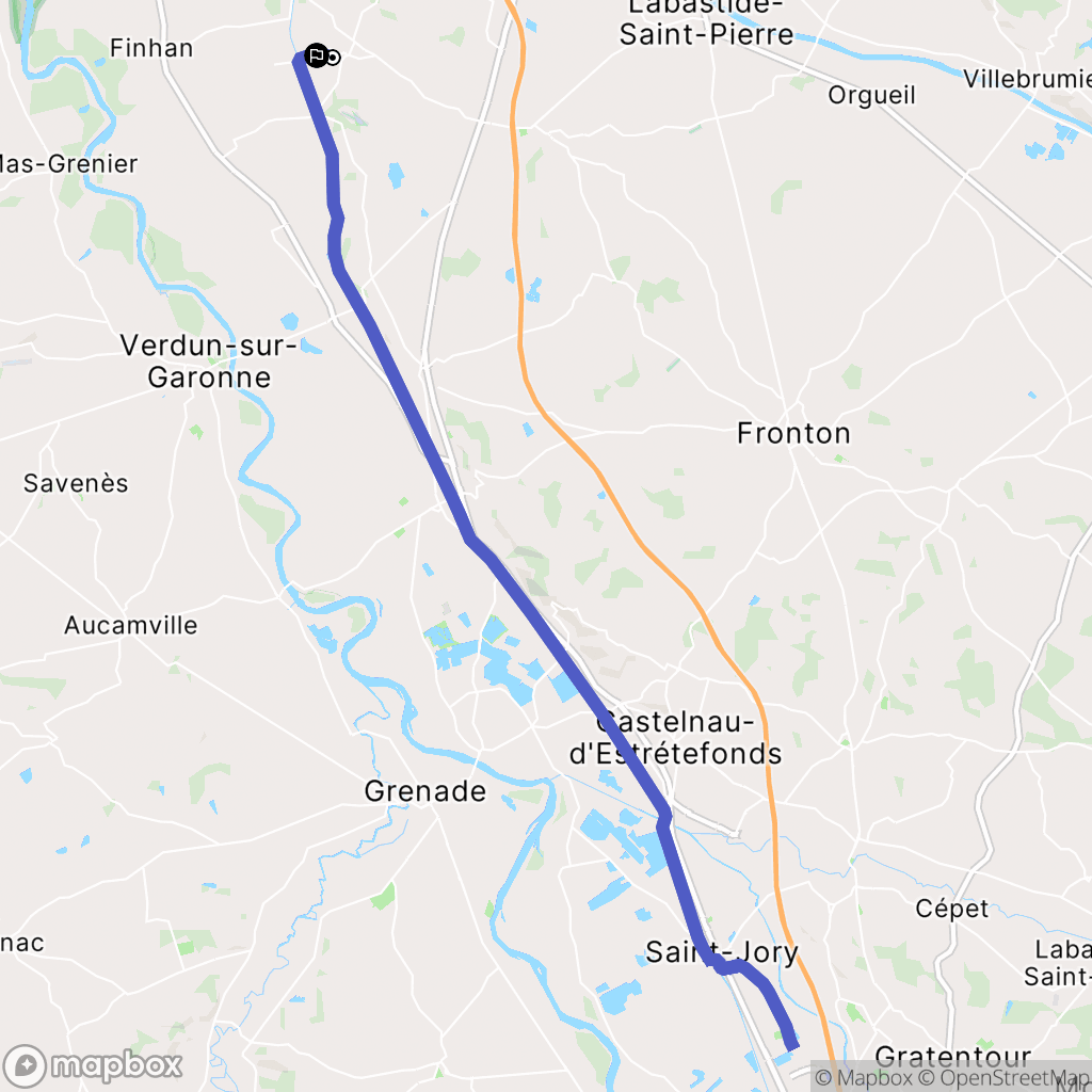 Montbartier : carte du parcours de randonnée - France