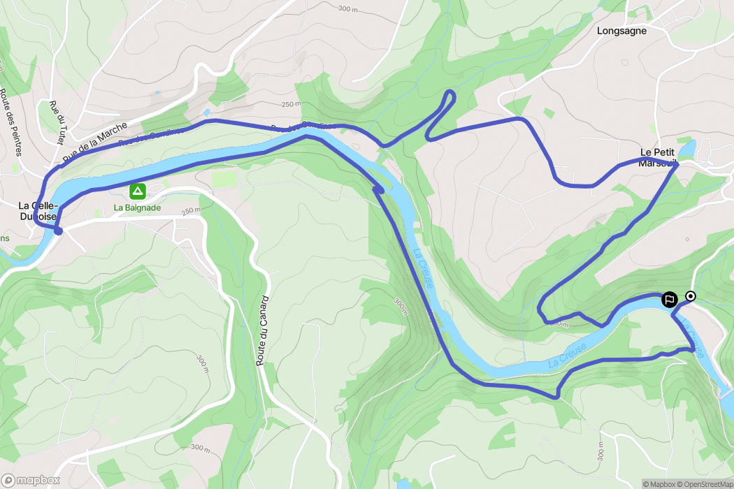 La Celle-Dunoise : carte du parcours de randonnée - France