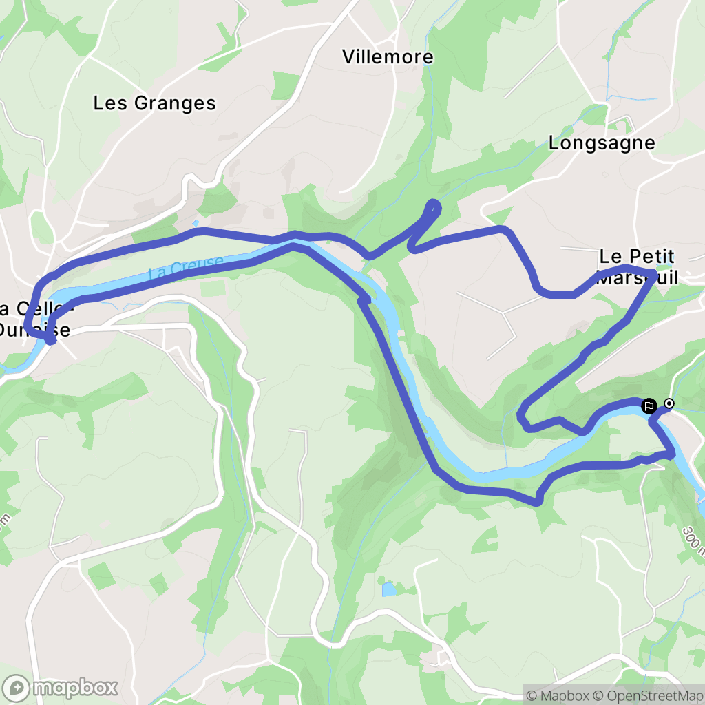 La Celle-Dunoise : carte du parcours de randonnée - France