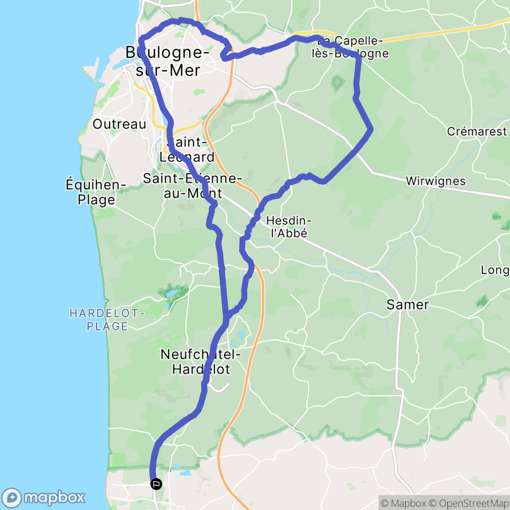 Camiers : carte du parcours de randonnée - France