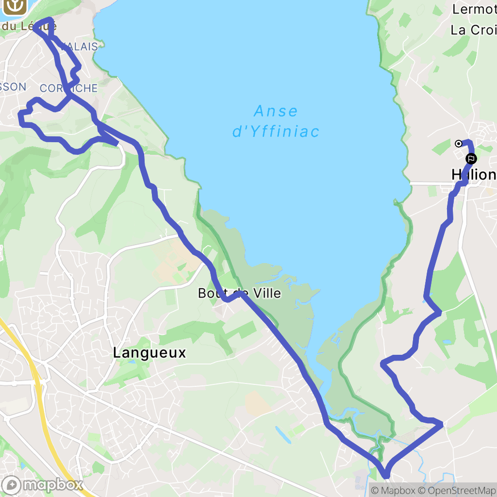Hillion : carte du parcours de randonnée - France