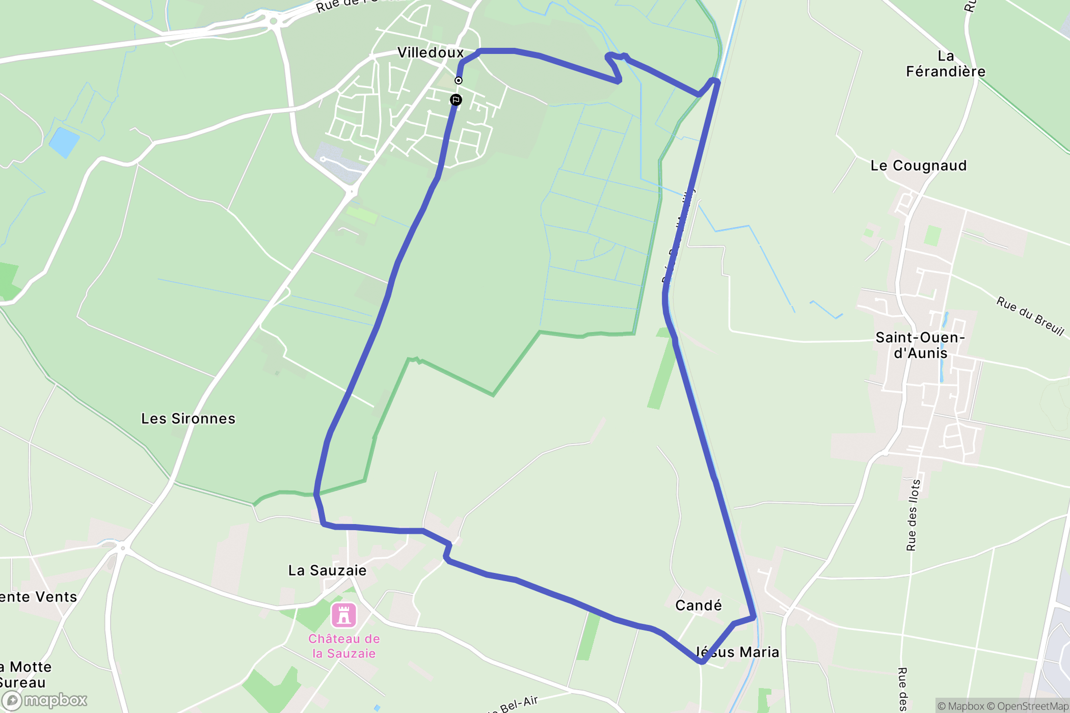 Villedoux : carte du parcours de randonnée - France