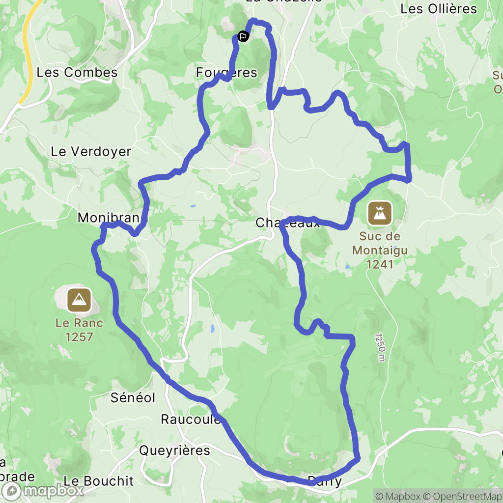 Yssingeaux : carte du parcours de randonnée - France