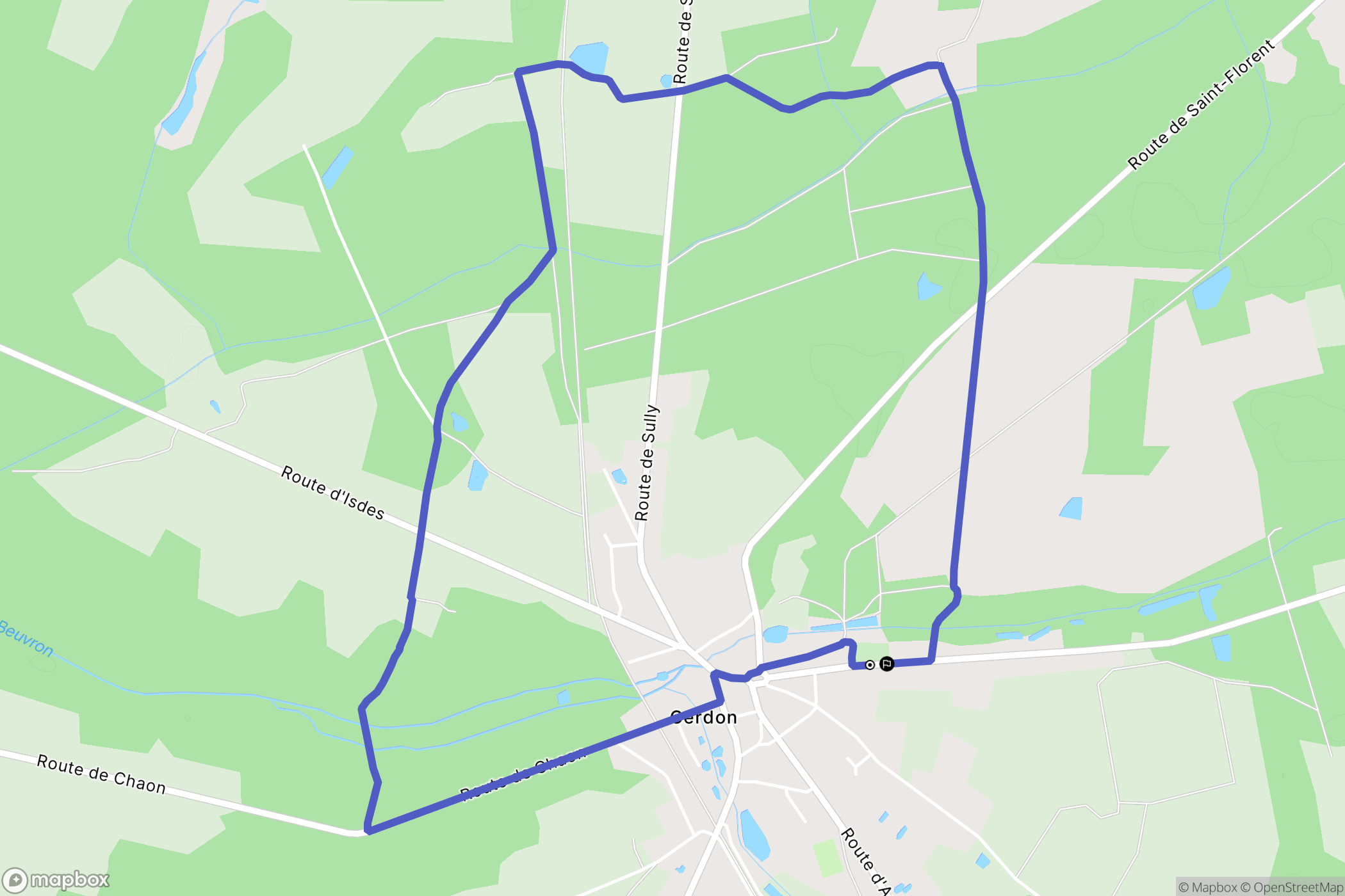 Cerdon : carte du parcours de randonnée - France