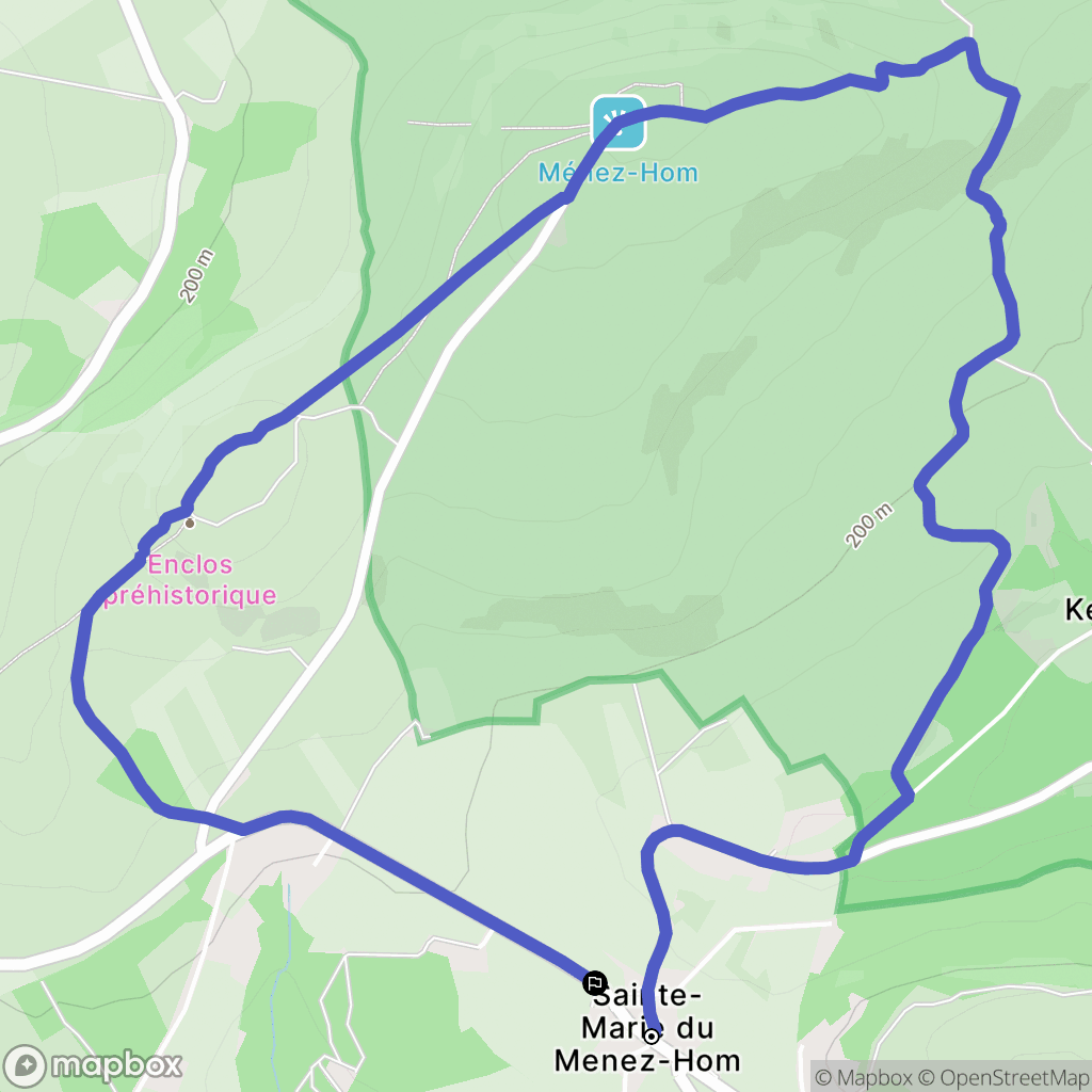 Plomodiern : carte du parcours de randonnée - France