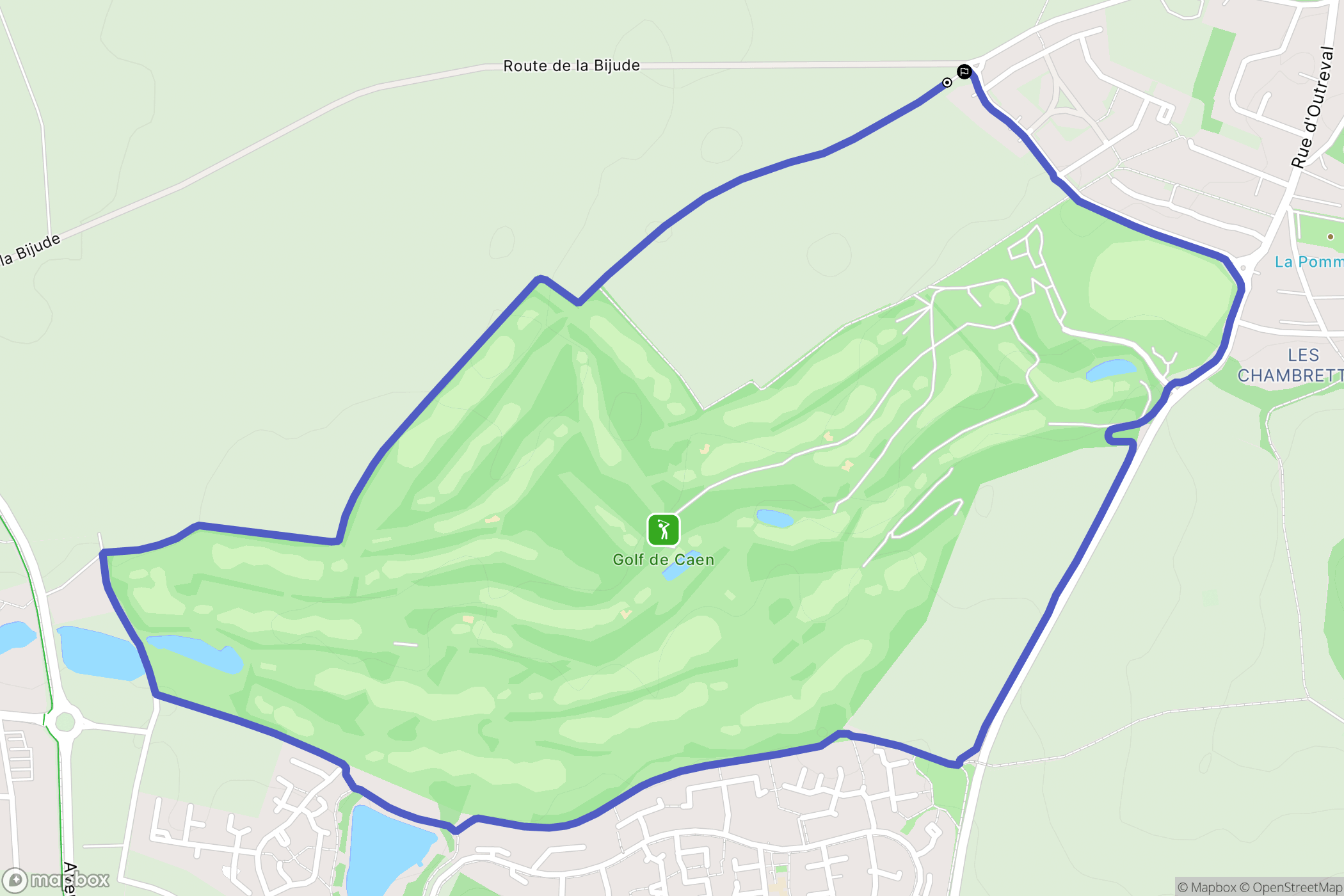 Biéville-Beuville : carte du parcours de randonnée - France