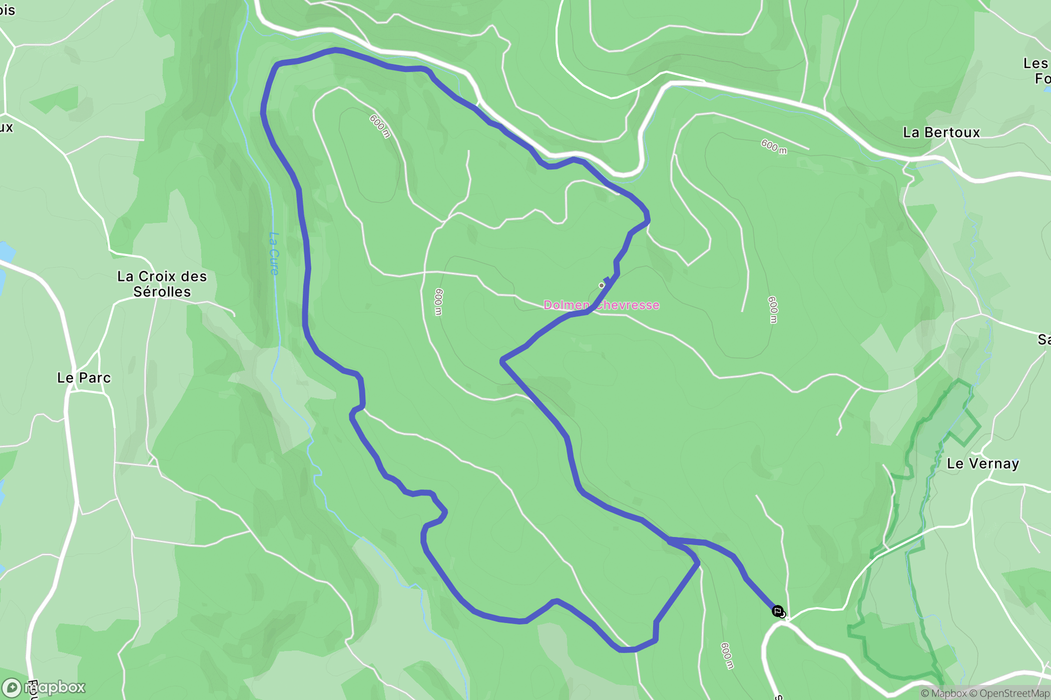 Gouloux : carte du parcours de randonnée - France