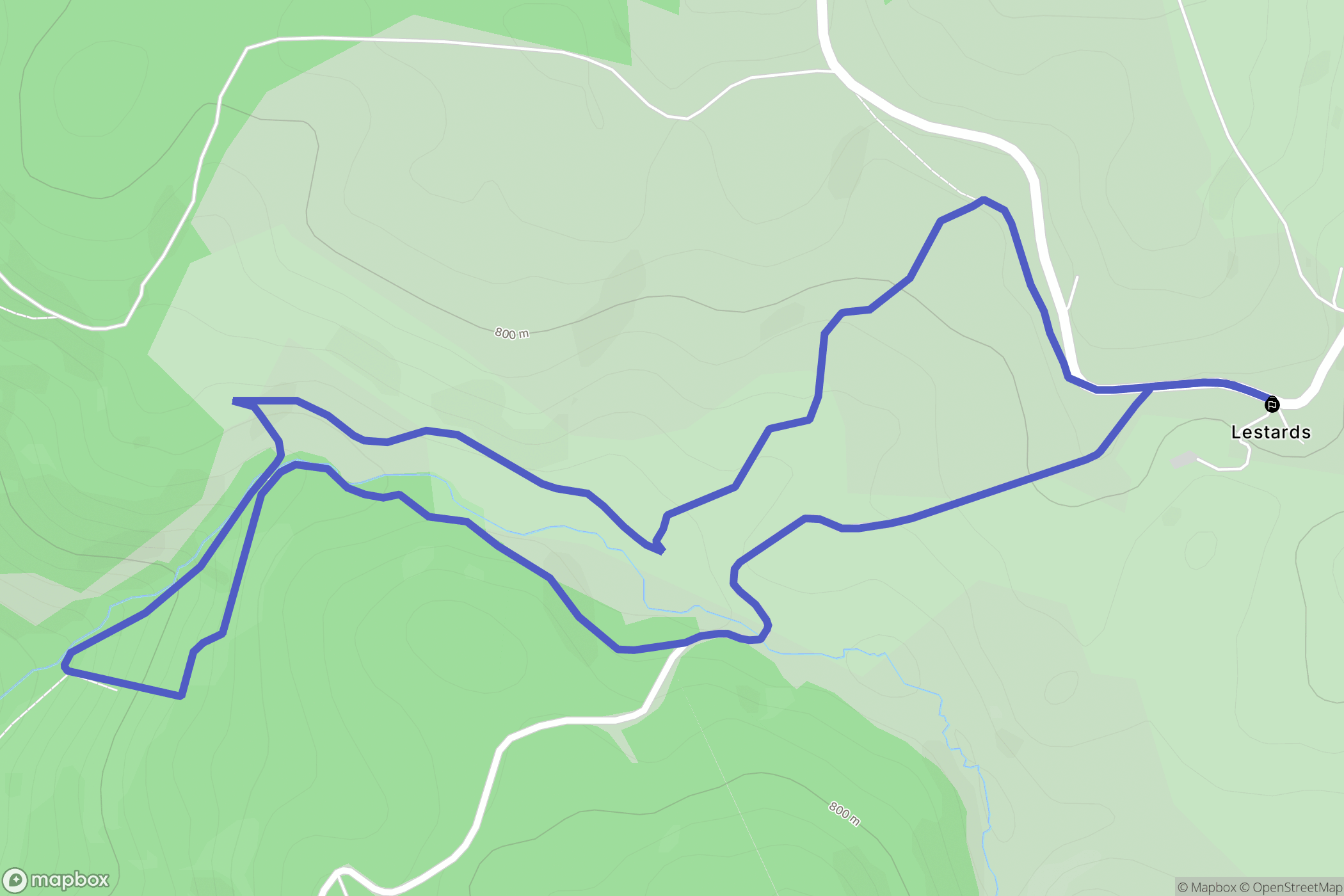 Lestards : carte du parcours de randonnée - France