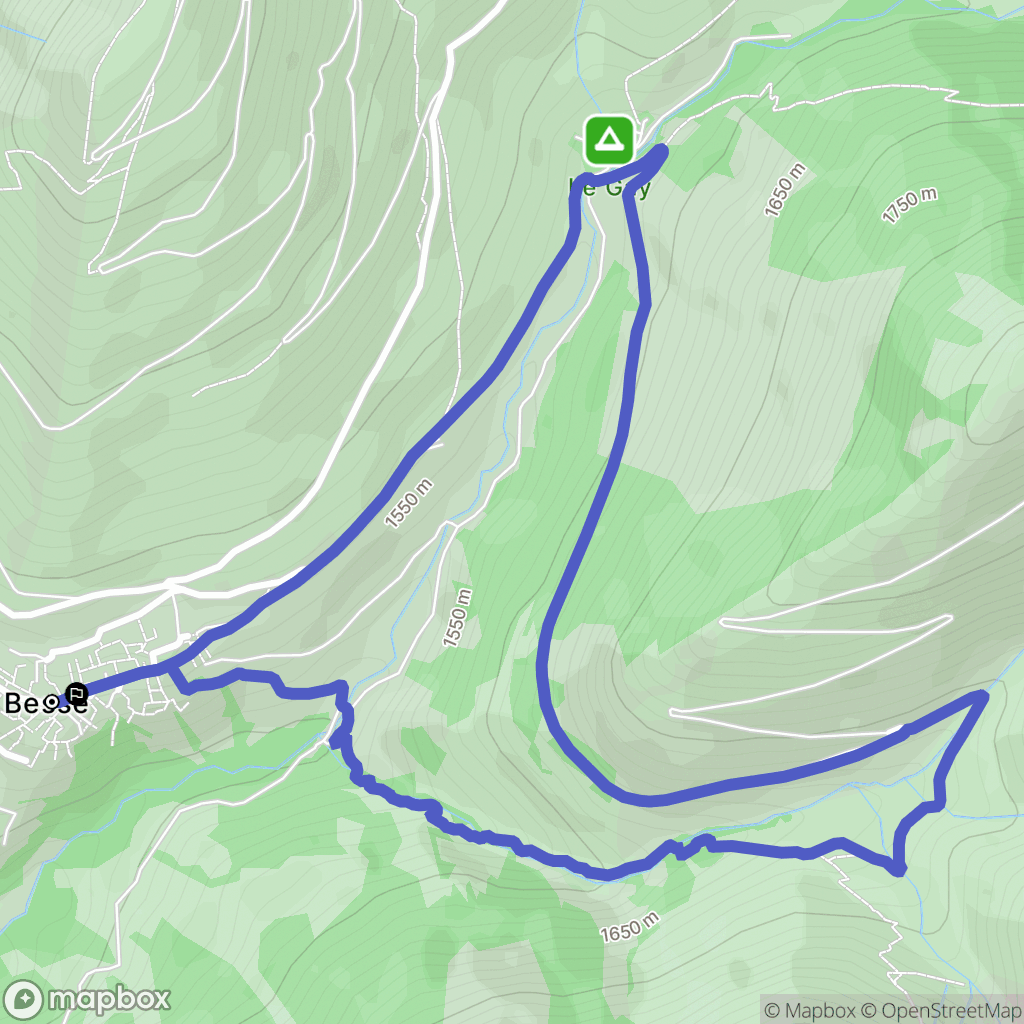 Besse : carte du parcours de randonnée - France