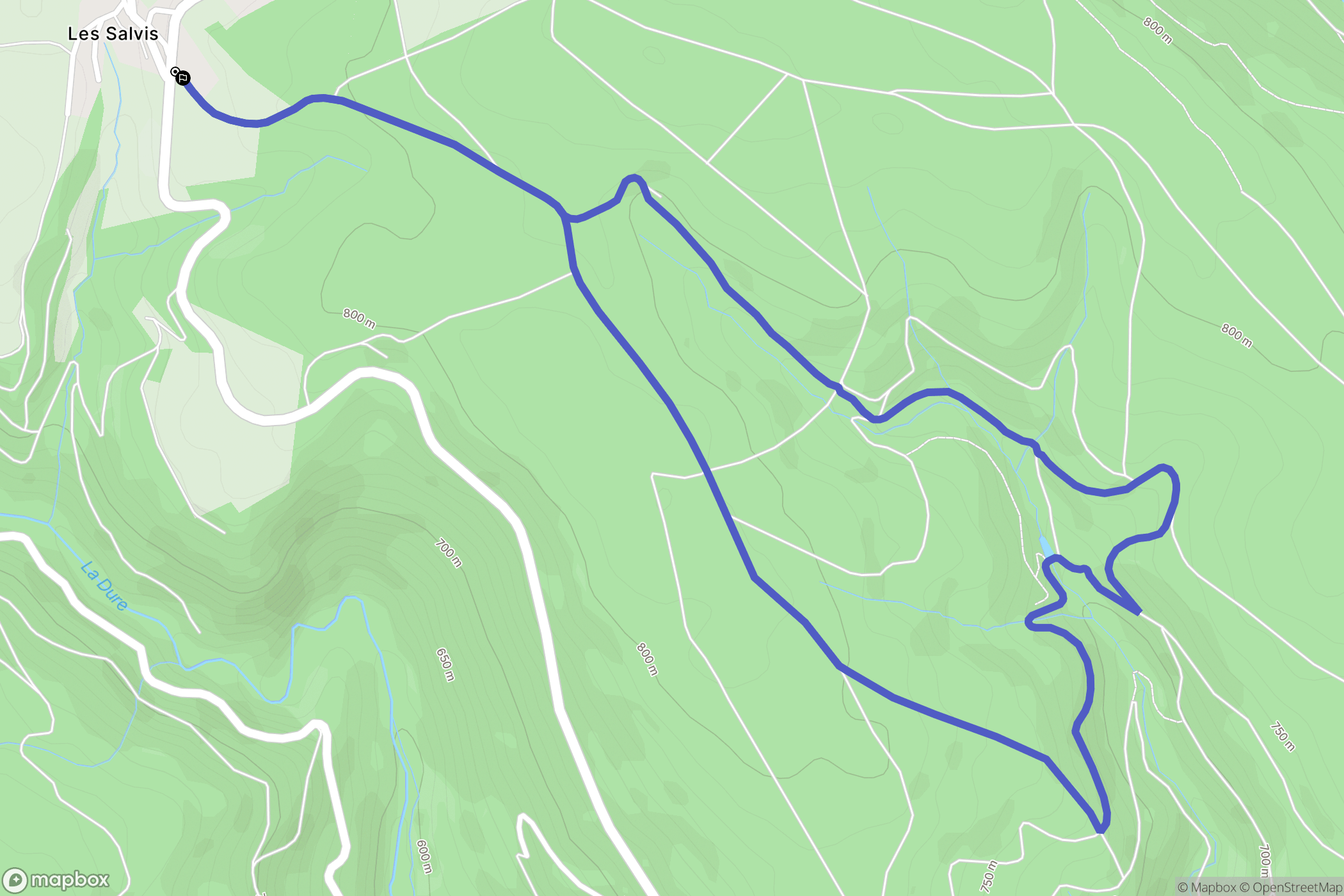 Les Martys : carte du parcours de randonnée - France