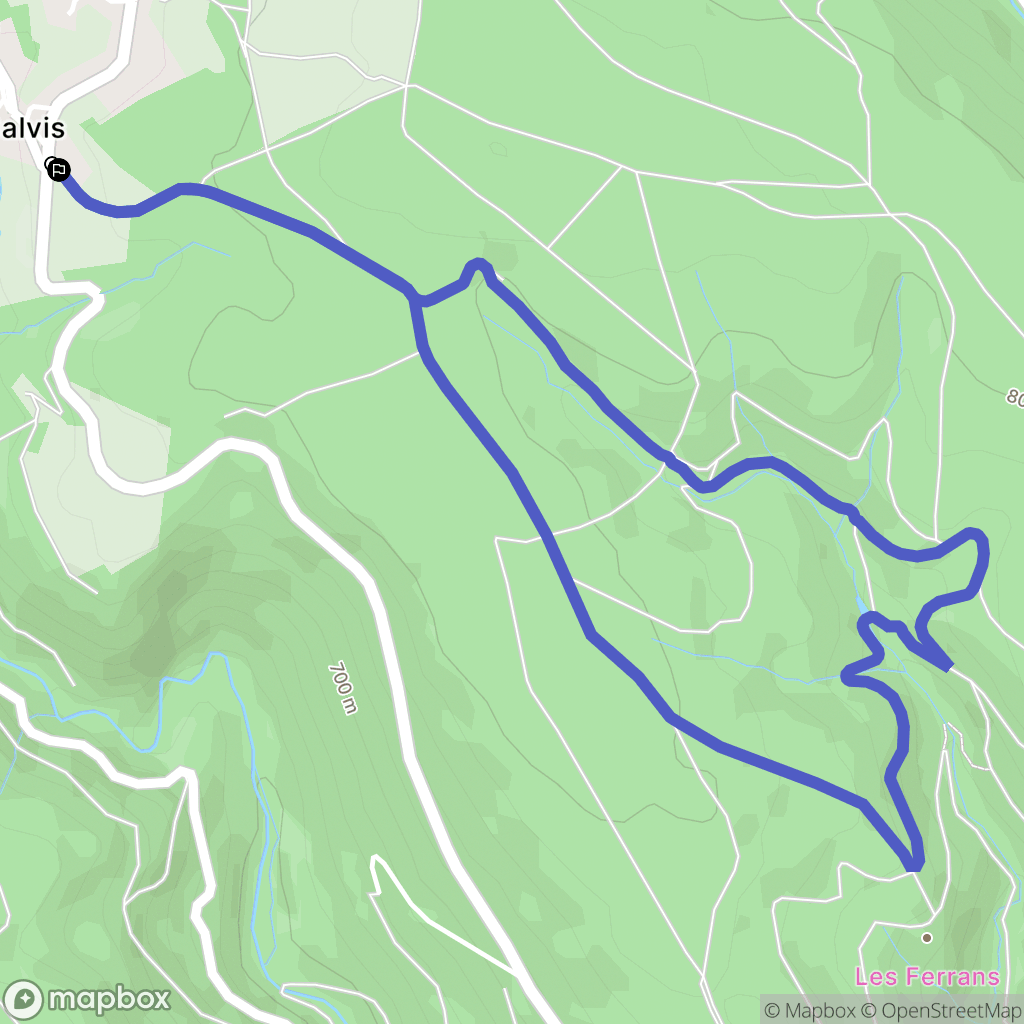 Les Martys : carte du parcours de randonnée - France