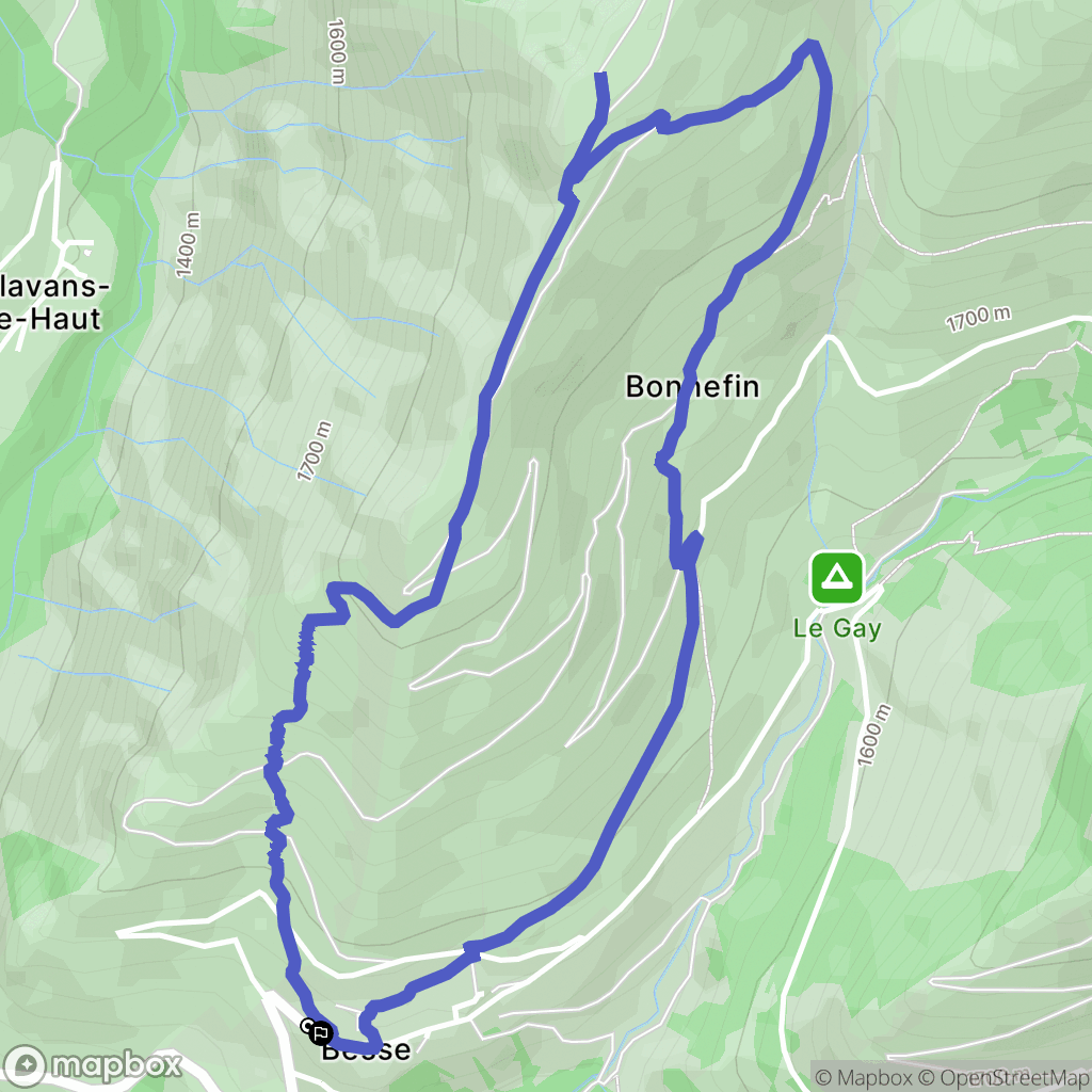 Besse : carte du parcours de randonnée - France