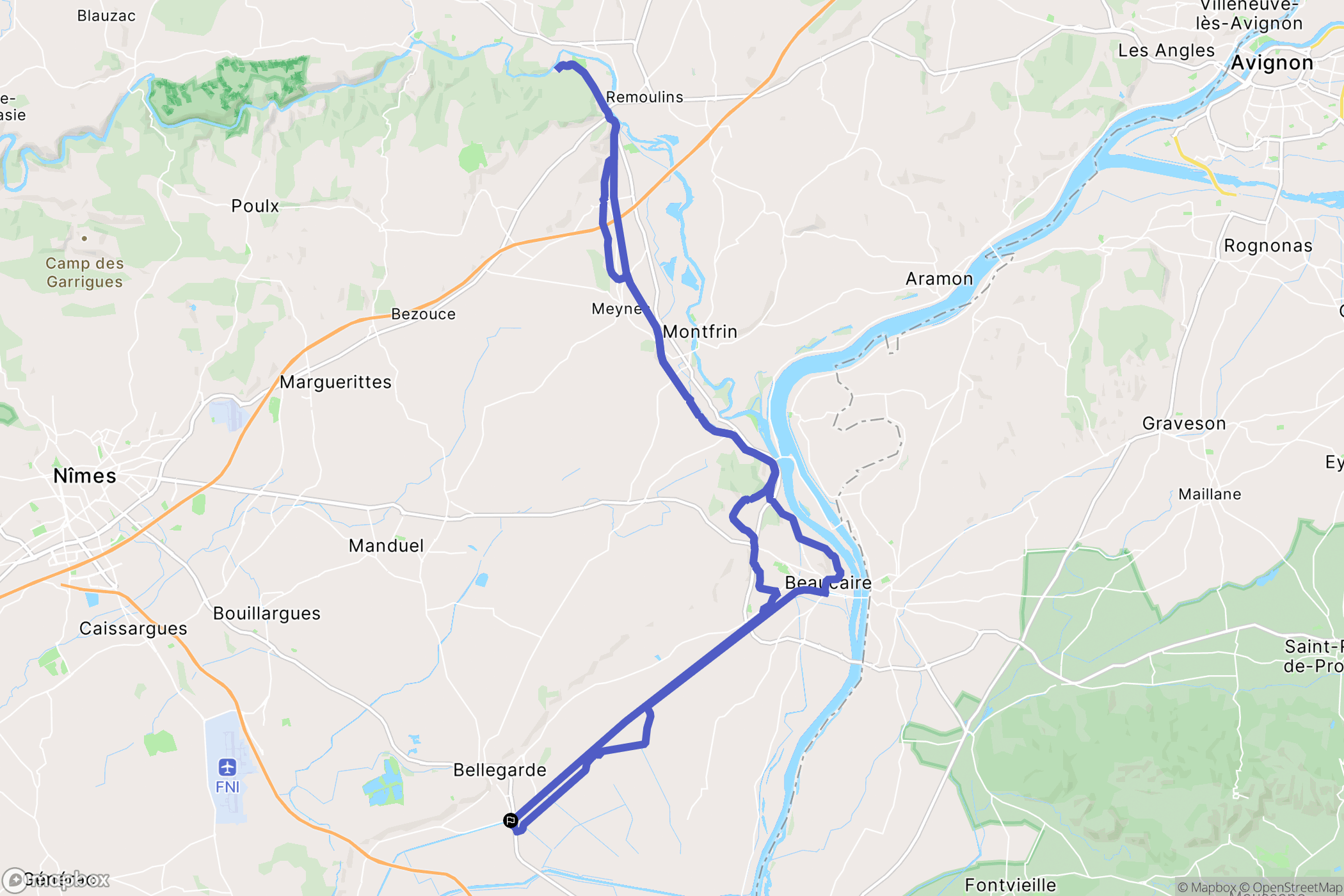Bellegarde : carte du parcours de randonnée - France