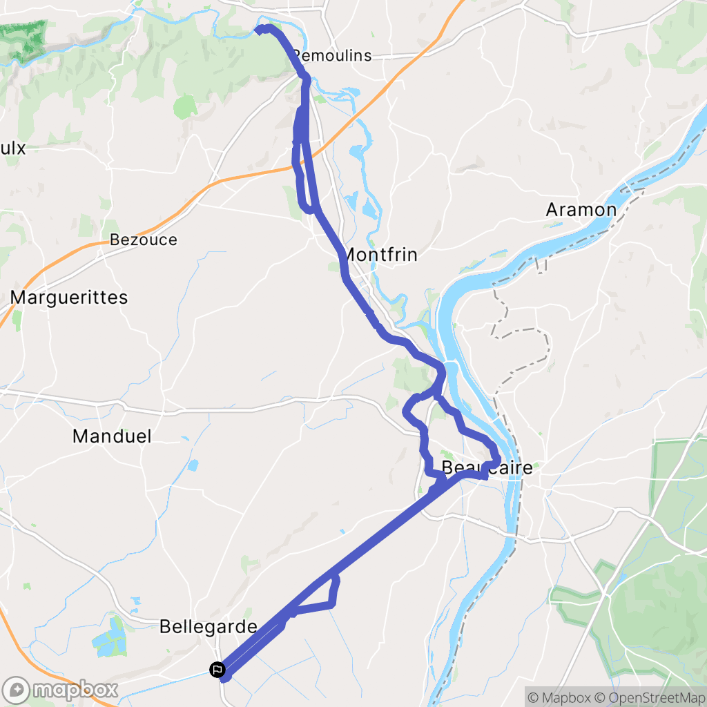 Bellegarde : carte du parcours de randonnée - France