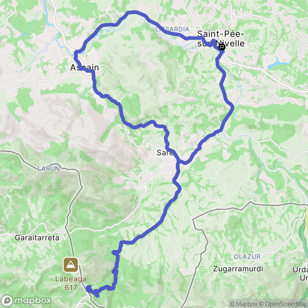 Saint-Pée-sur-Nivelle : carte du parcours de randonnée - France
