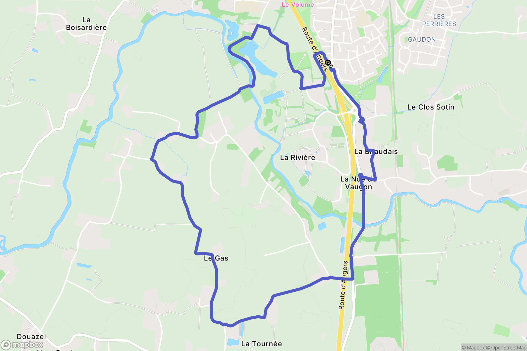 Vern-sur-Seiche : carte du parcours de randonnée - France