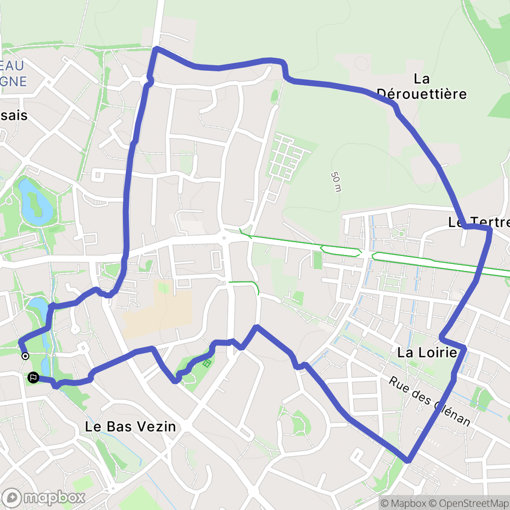 Vezin-le-Coquet : carte du parcours de randonnée - France