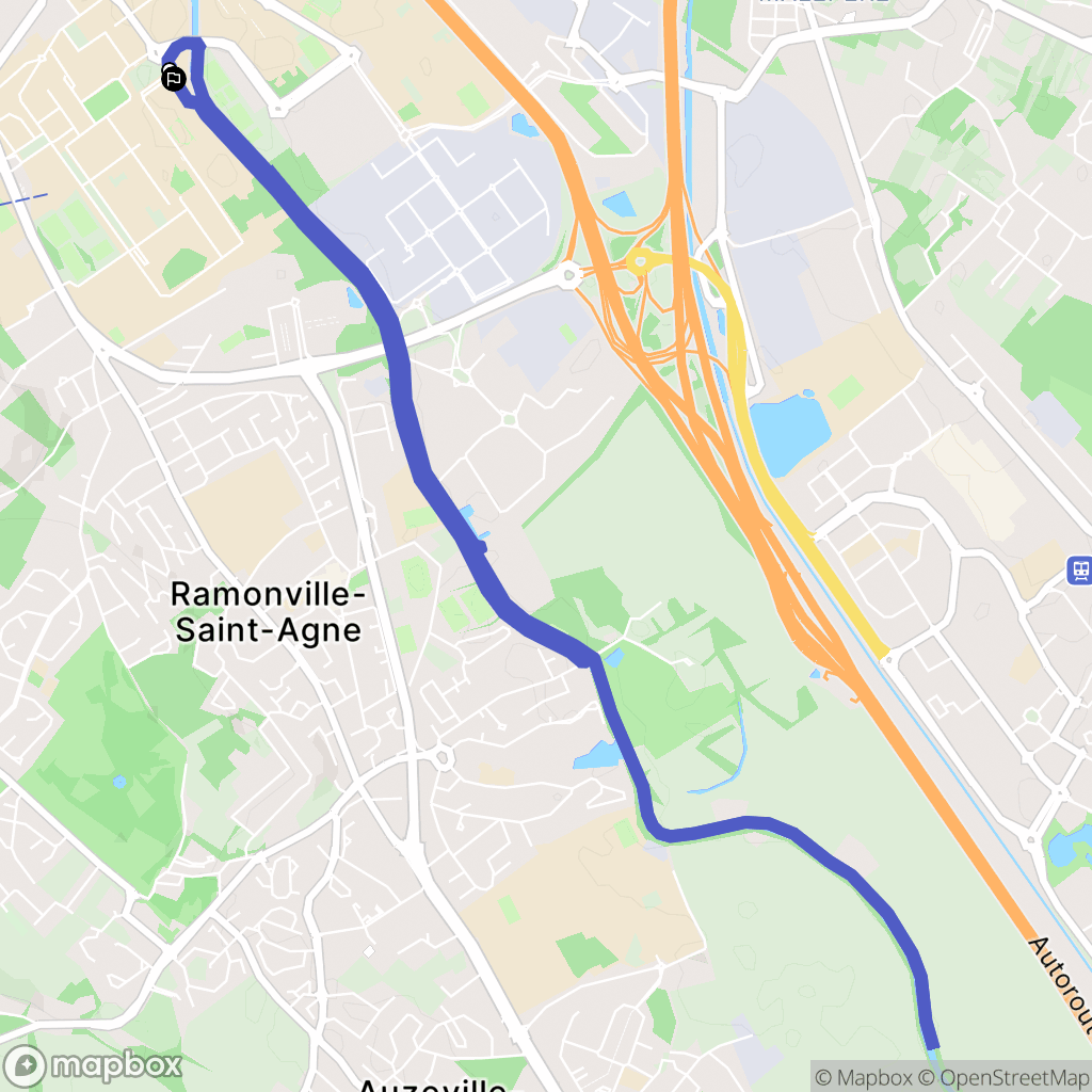 Toulouse : carte du parcours de randonnée - France