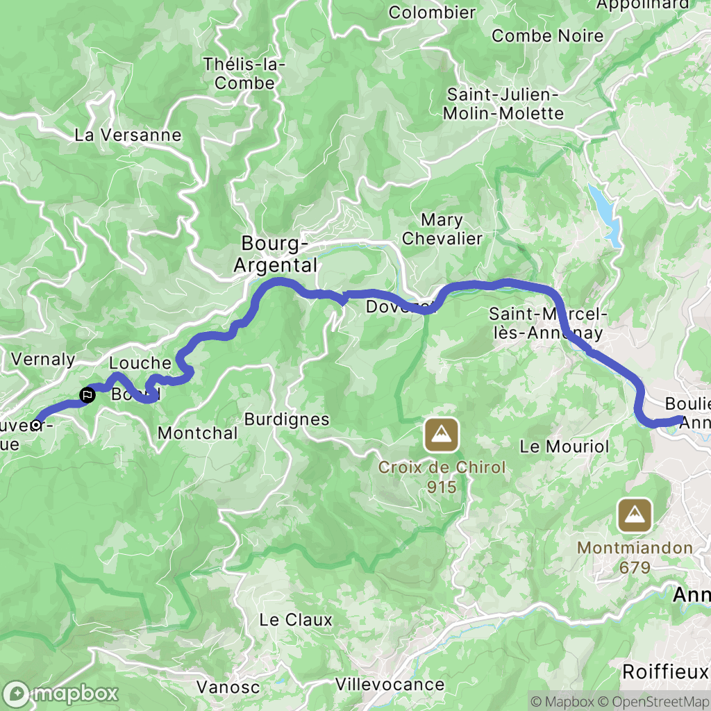 Saint-Sauveur-en-Rue : carte du parcours de randonnée - France