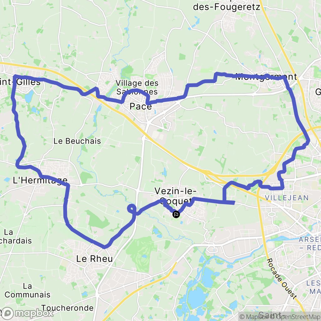 Vezin-le-Coquet : carte du parcours de randonnée - France