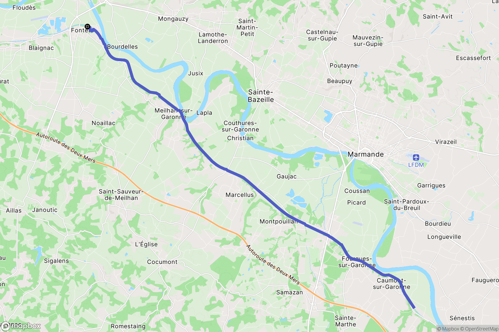 Fontet : carte du parcours de randonnée - France