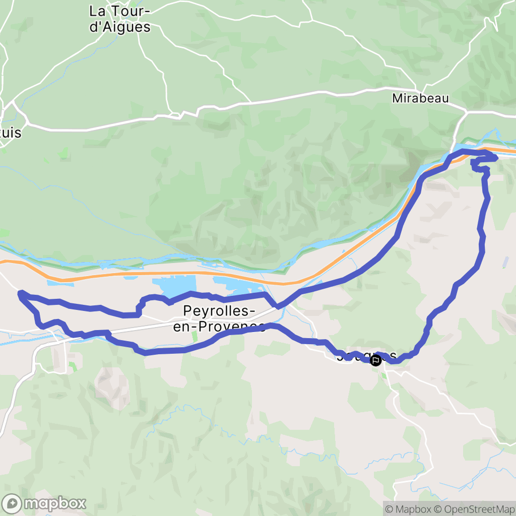 Jouques : carte du parcours de randonnée - France
