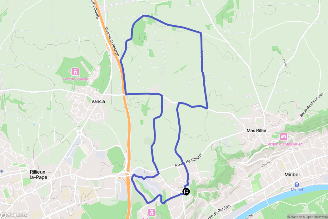 Neyron : carte du parcours de randonnée - France