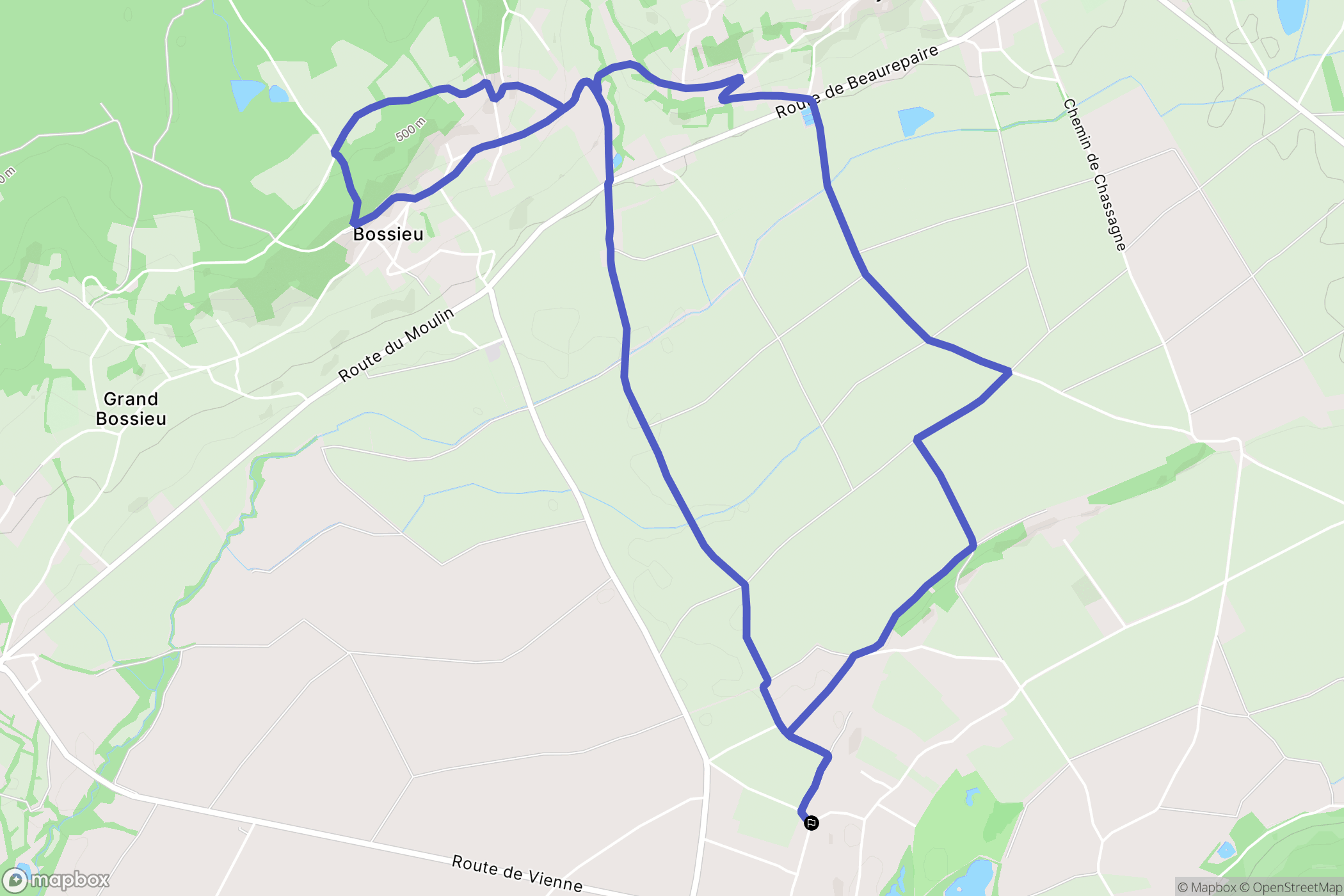 Faramans : carte du parcours de randonnée - France