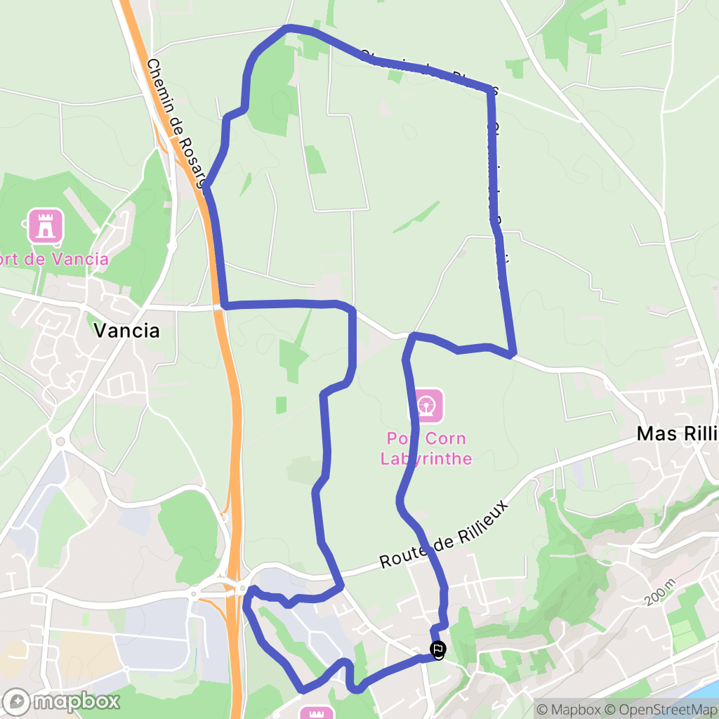 Neyron : carte du parcours de randonnée - France