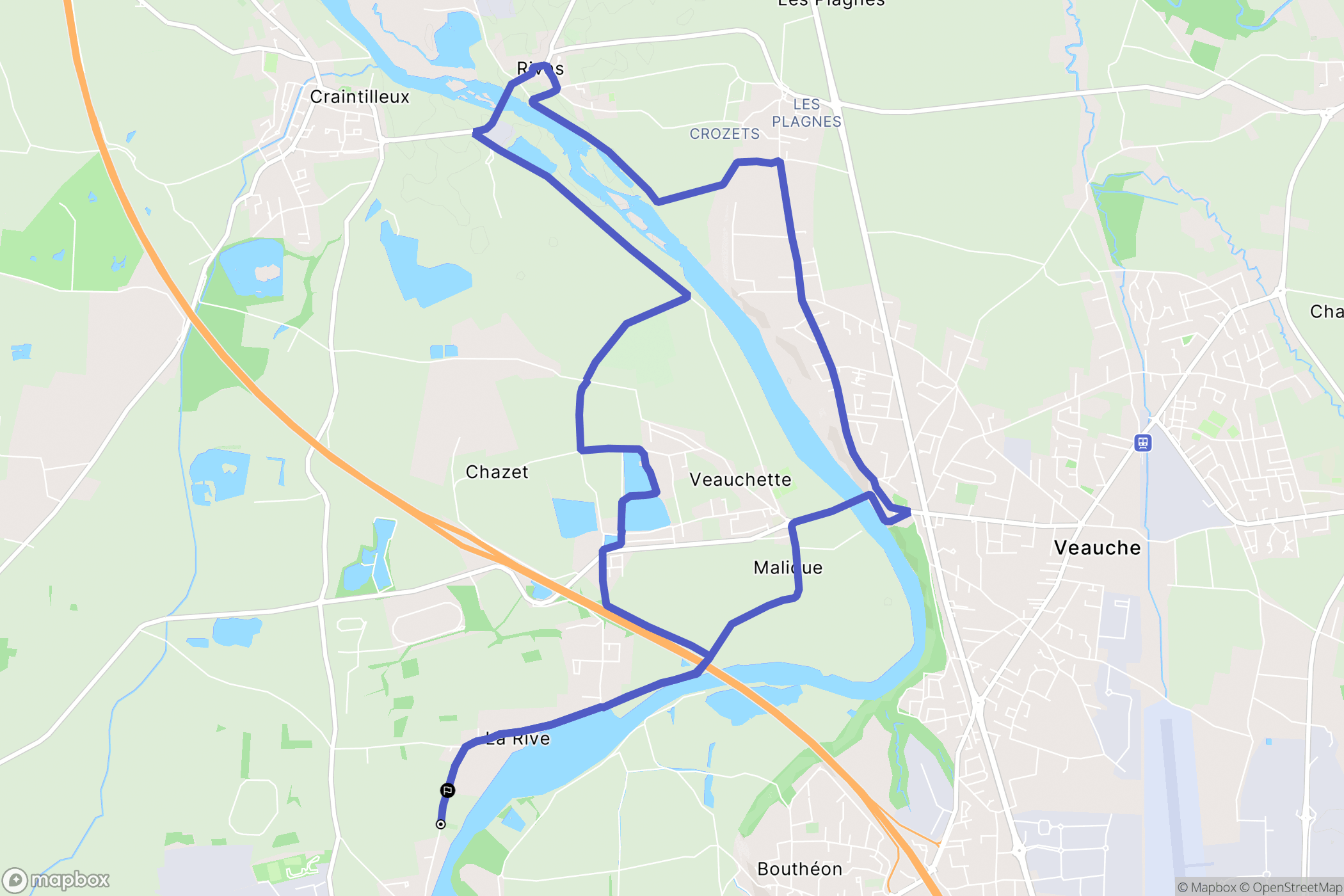 Saint-Cyprien : carte du parcours de randonnée - France